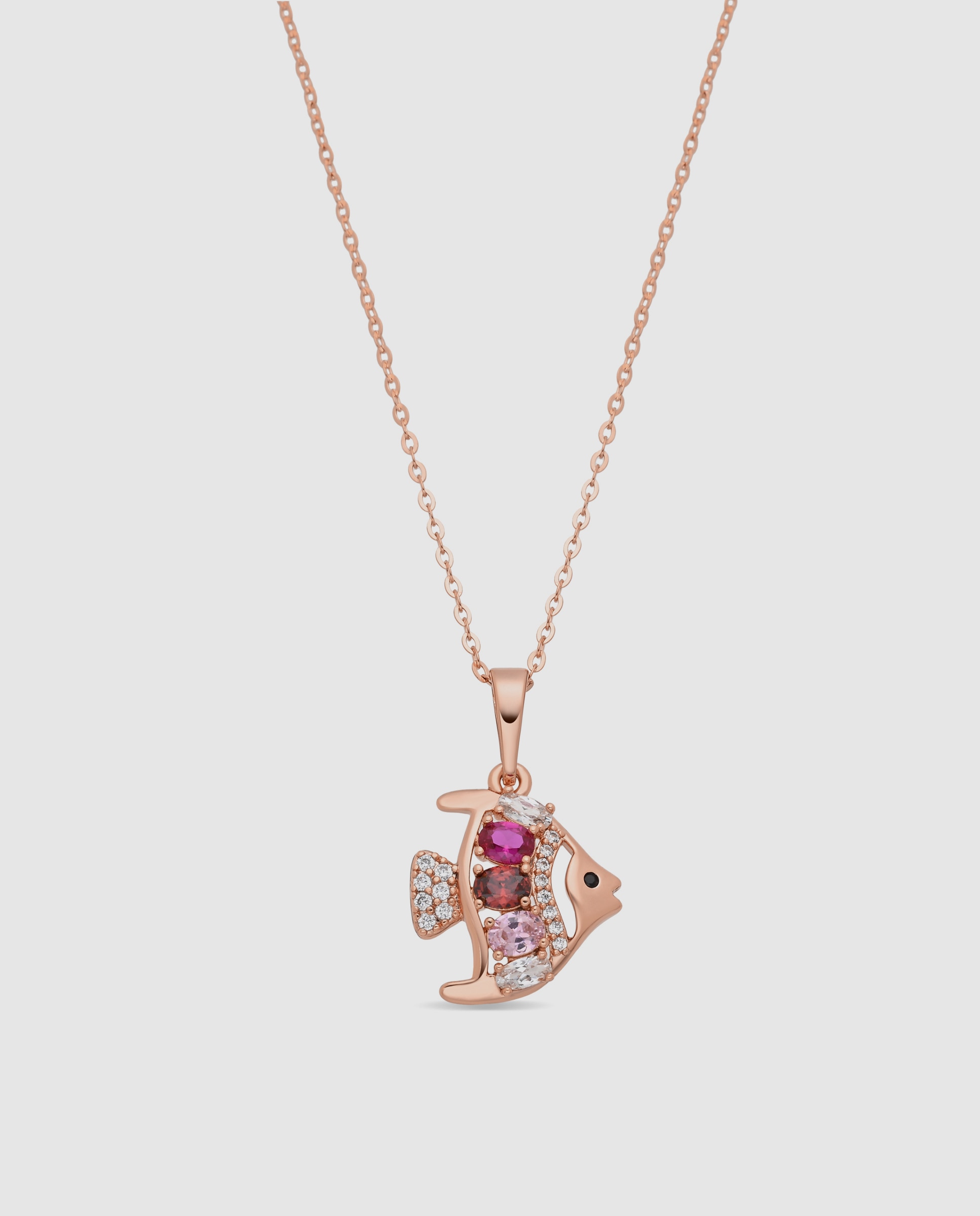 Imagen 0 de Collar acabado en oro rosa 18k con circonita Multicolor