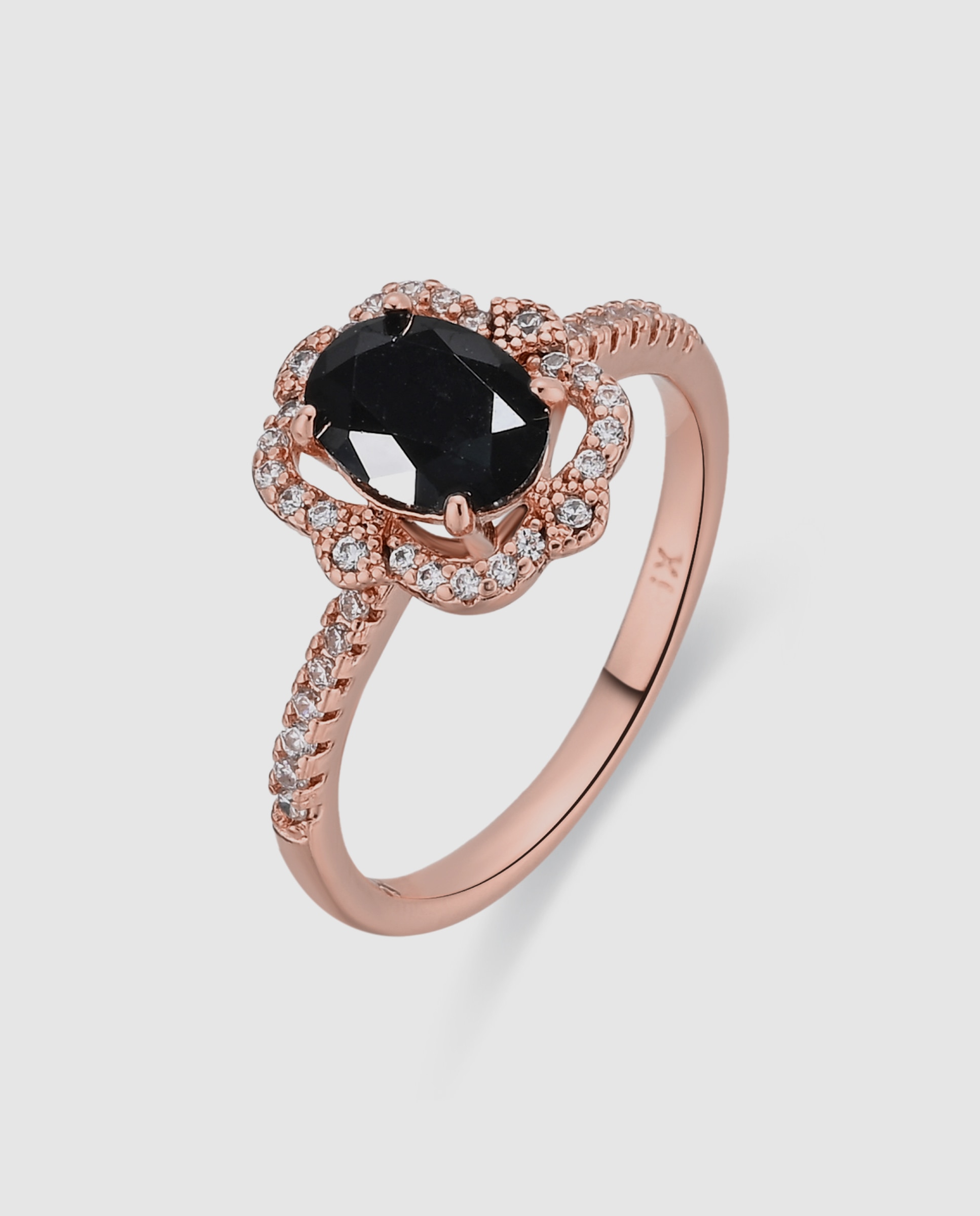 Anillo special edition acabado en oro rosa de 18k con circonita onix - Luxenter - Negro Negro-1