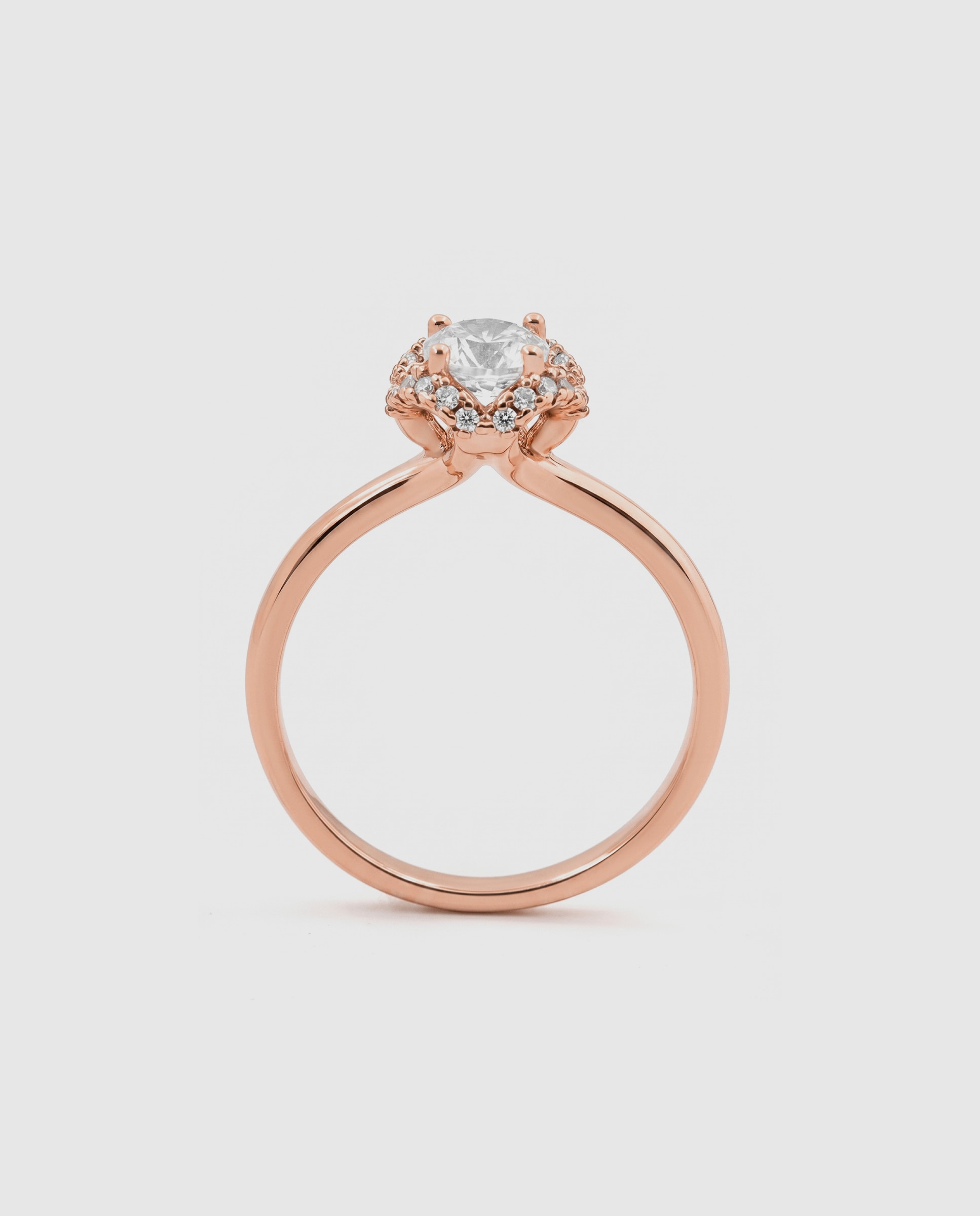Anillo special edition acabado en oro rosa de 18k con circonita brillante - Luxenter - Rosa Rosa-7