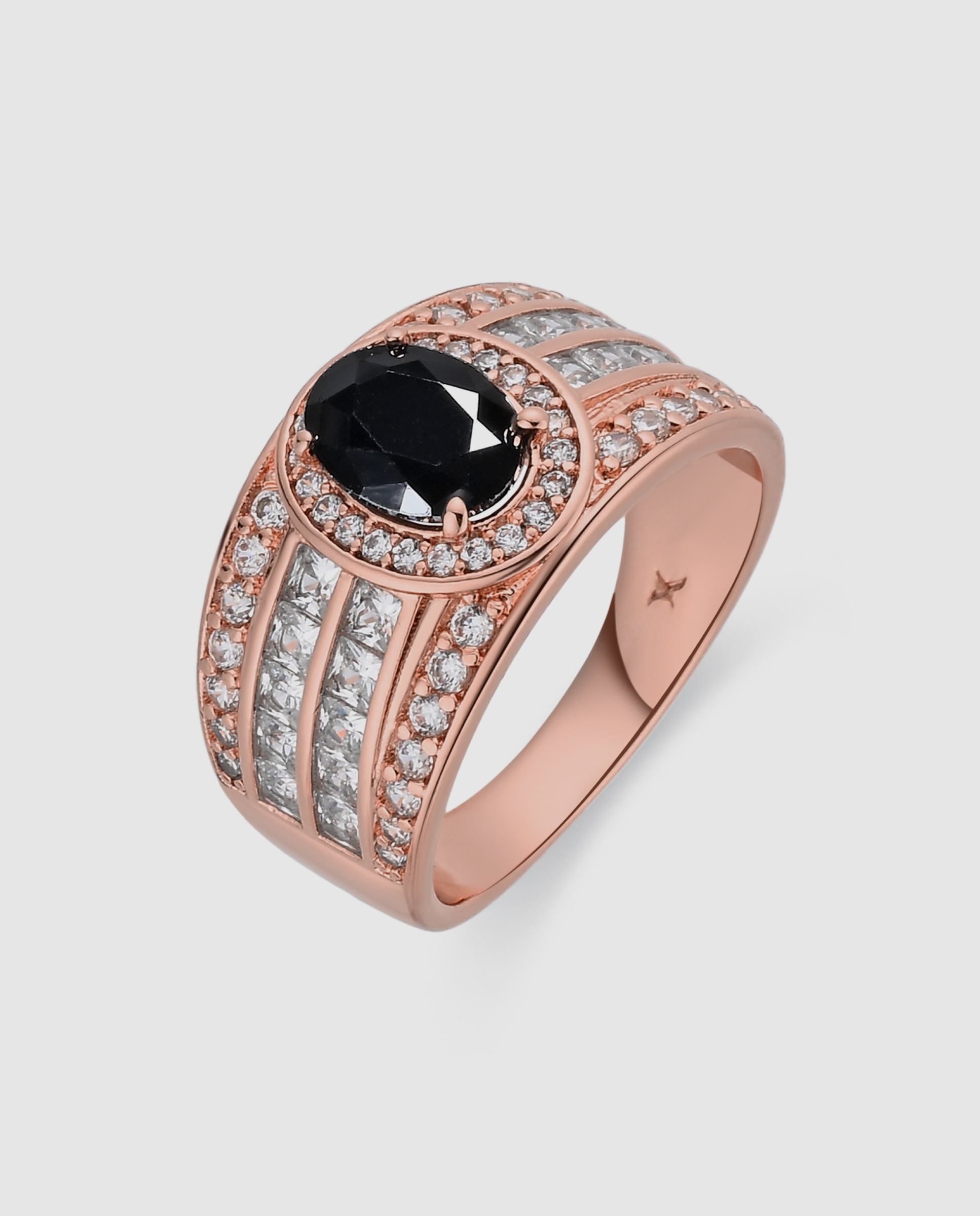 Anillo special edition acabado en oro rosa de 18k con circonita onix - Luxenter - Negro Negro-1