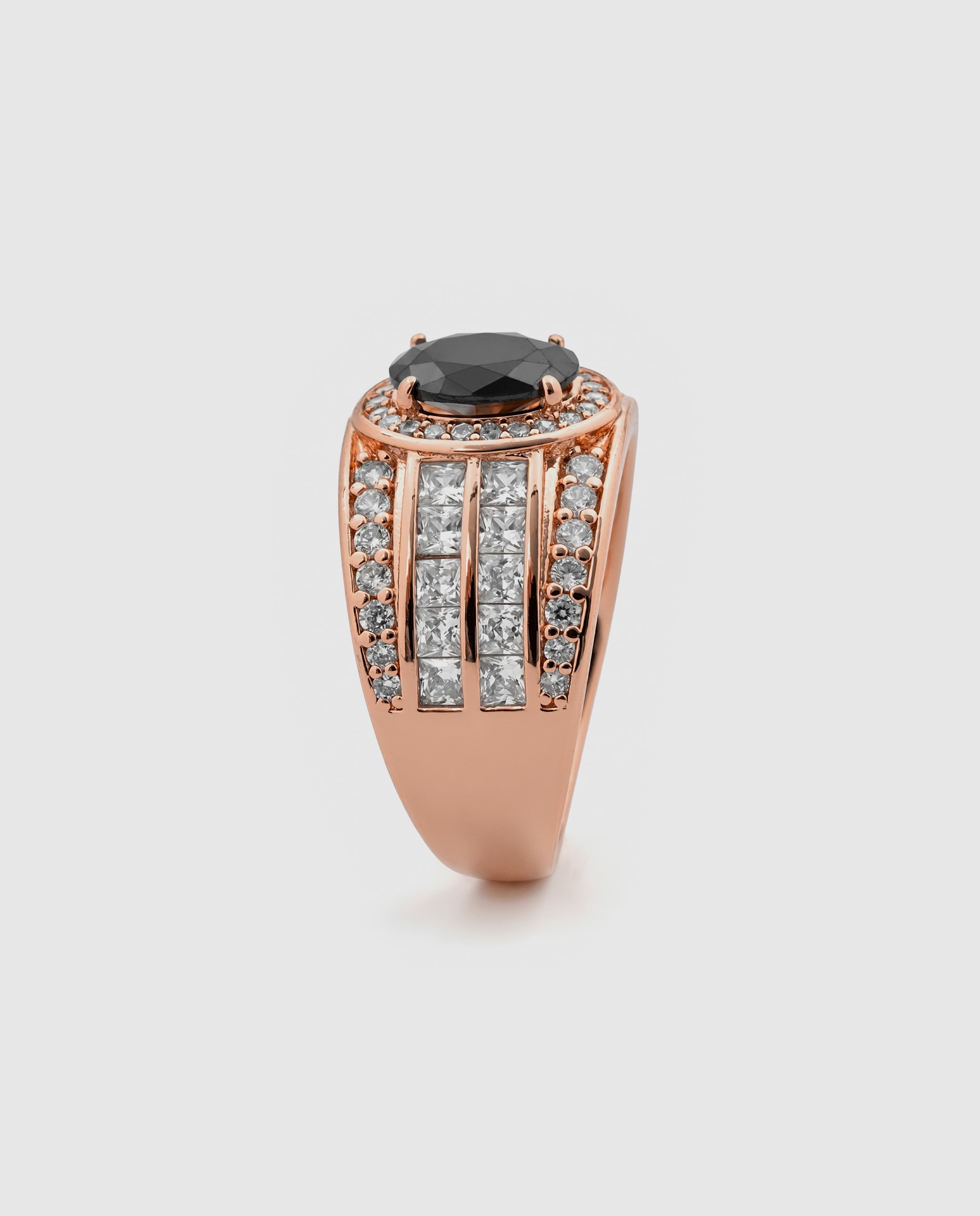 Anillo special edition acabado en oro rosa de 18k con circonita onix - Luxenter - Negro Negro-3