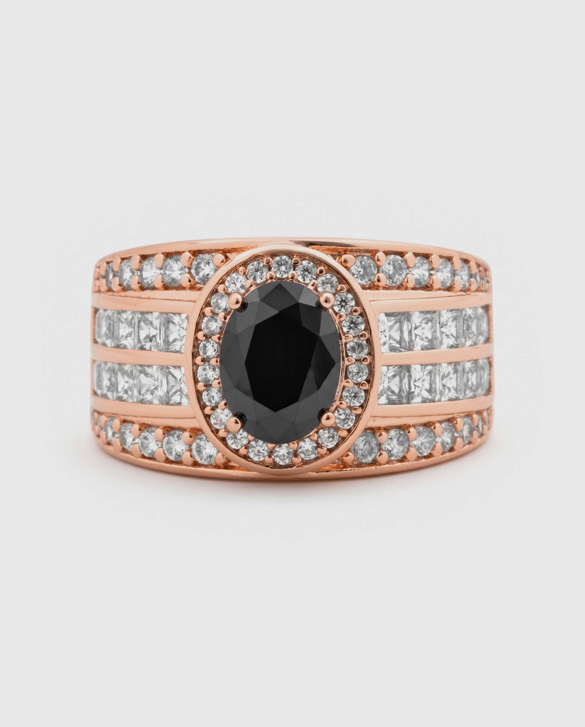 Anillo special edition acabado en oro rosa de 18k con circonita onix - Luxenter - Negro Negro-6