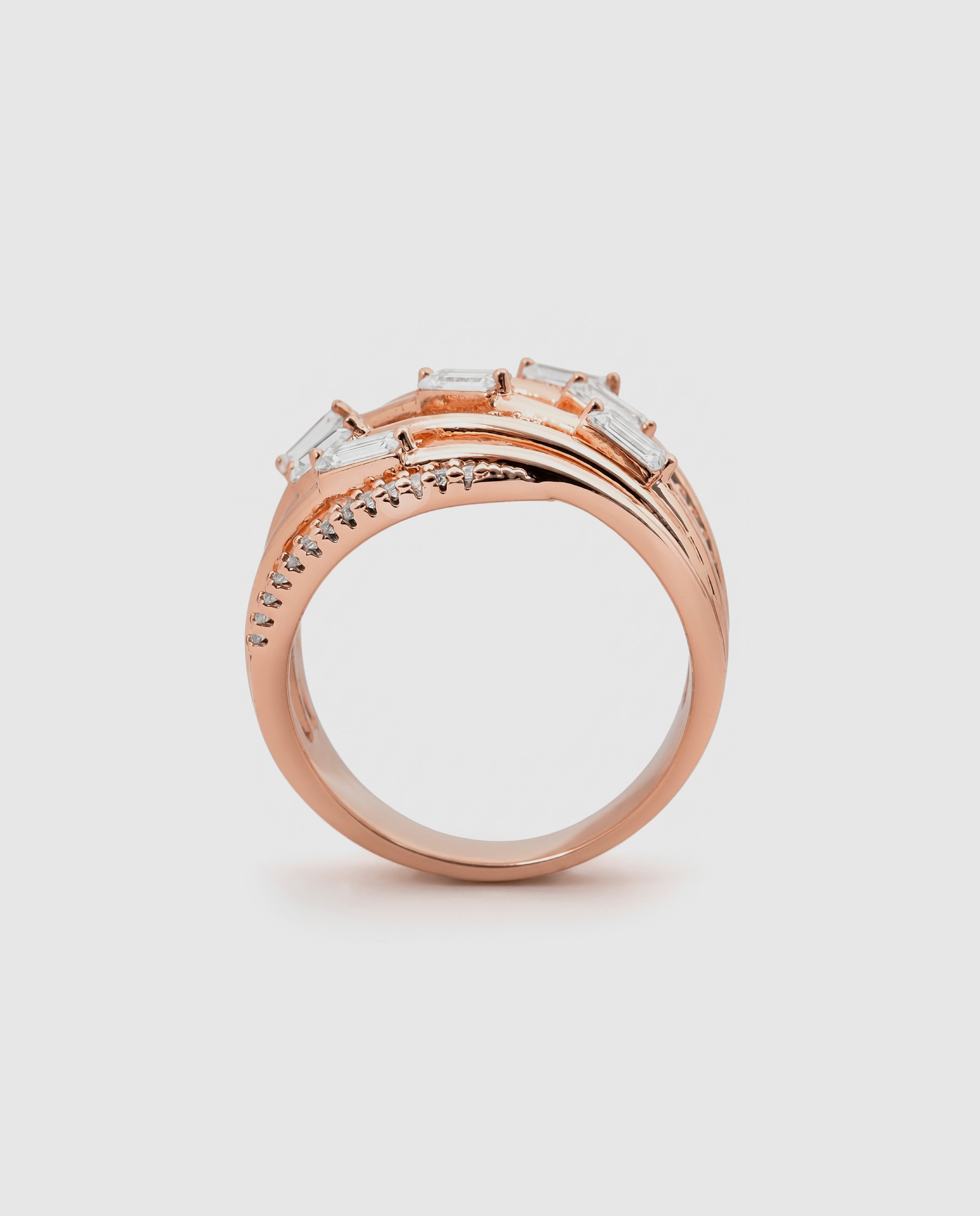 Anillo special edition acabado en oro rosa de 18k con circonita brillante - Luxenter - Rosa Rosa-7