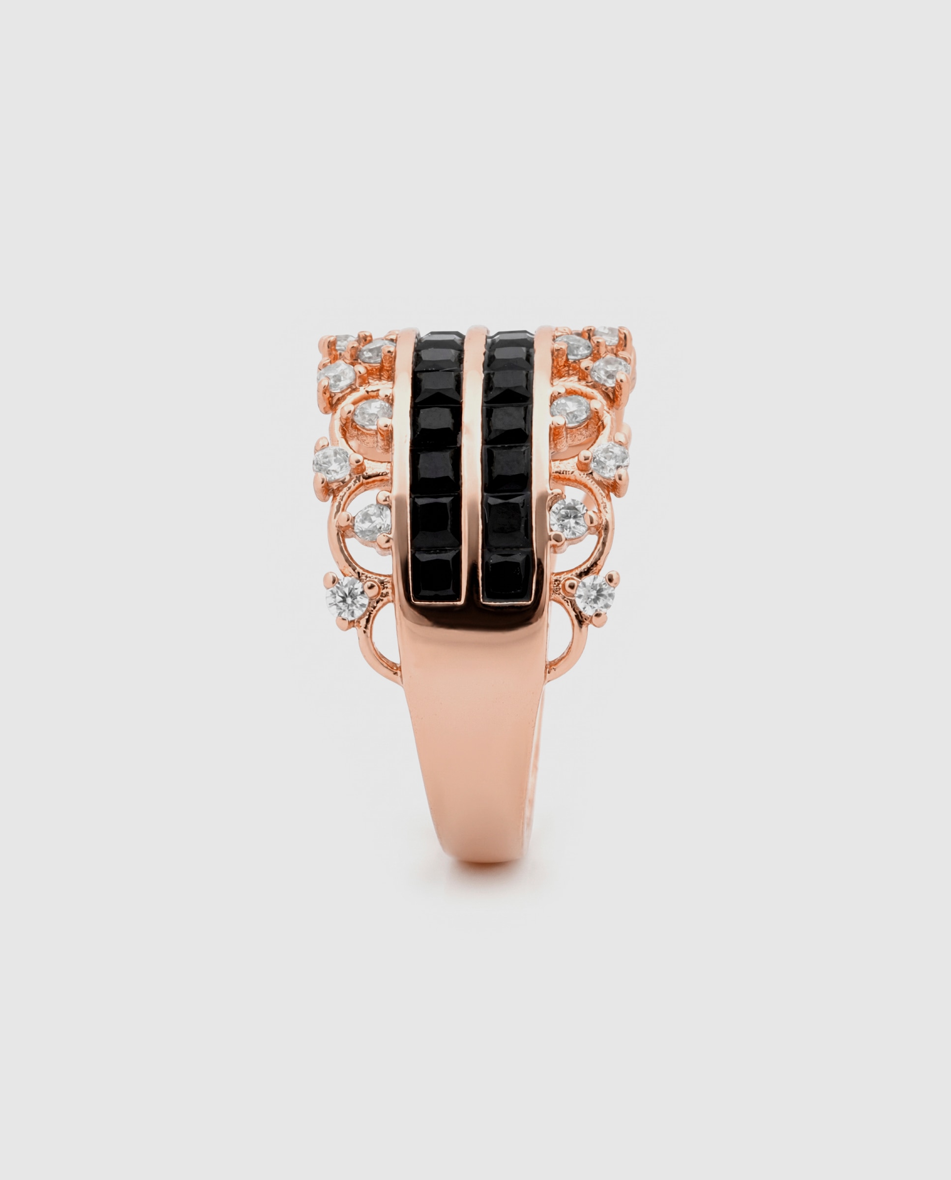 Anillo special edition acabado en oro rosa de 18k con circonita onix - Luxenter - Negro Negro-3