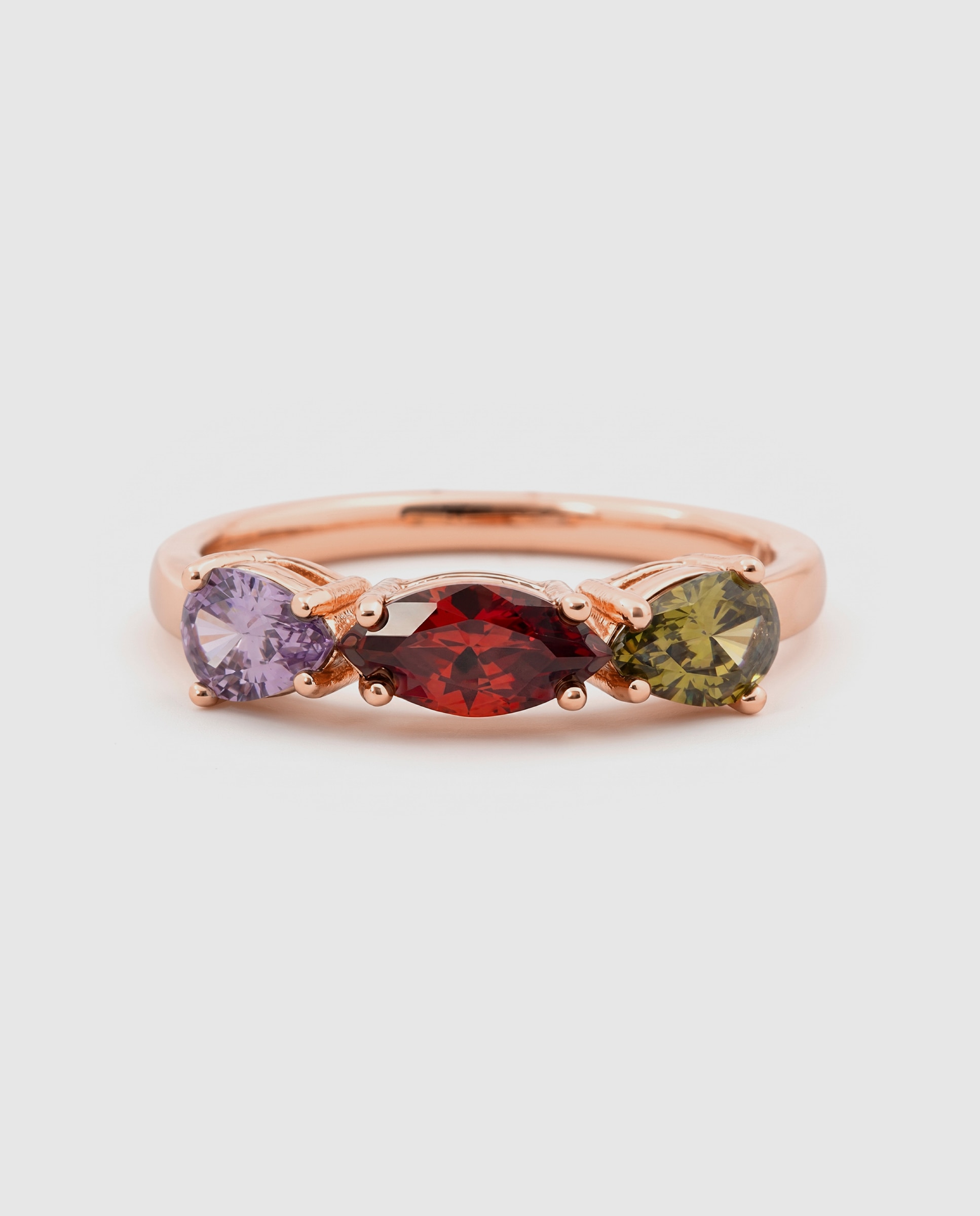 Anillo special edition acabado en oro rosa de 18k con circonita Multicolor Luxenter Multicolor-6