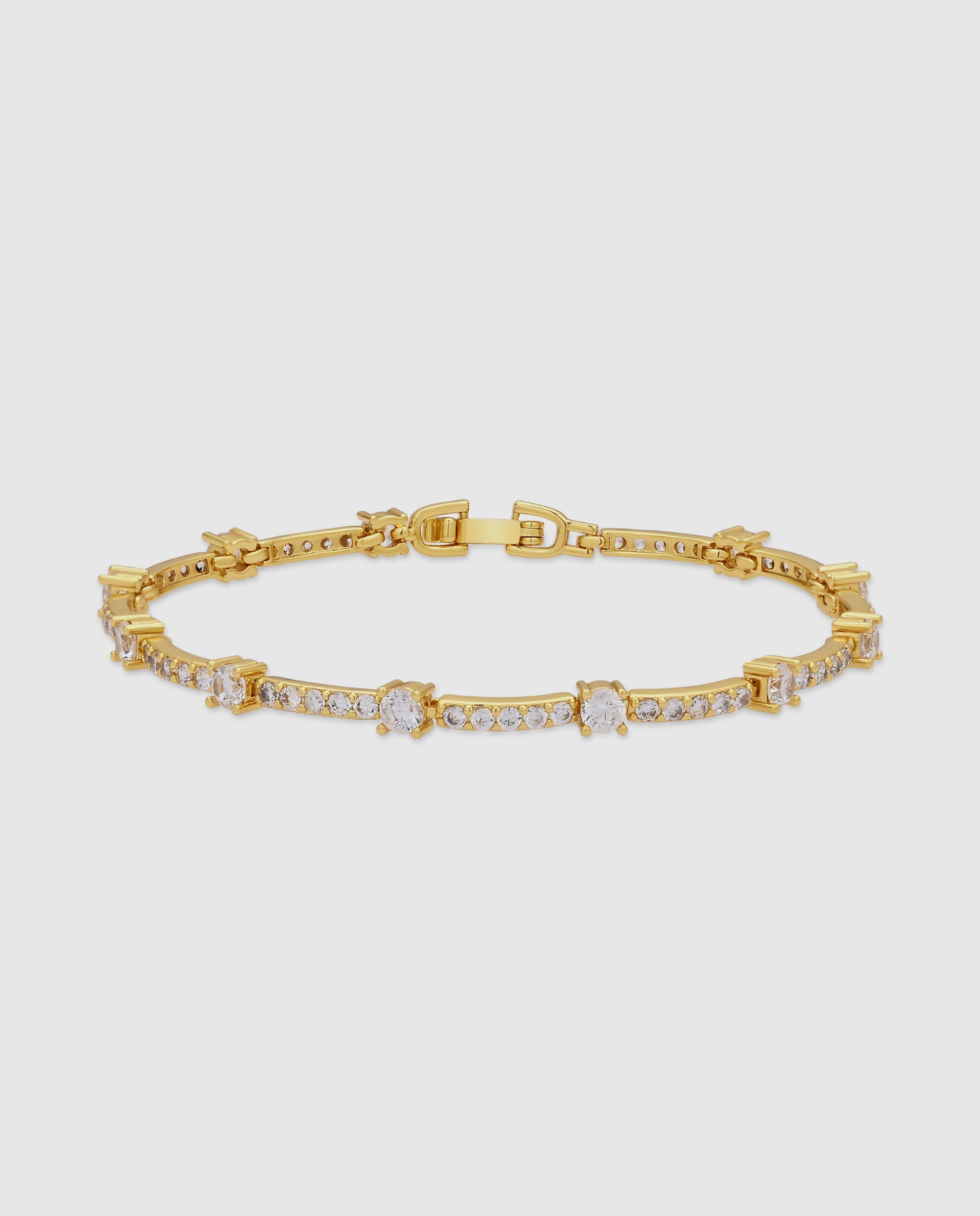 Pulsera de cadena africa acabada en oro amarillo de 18k con circonita brillante - Luxenter - Dorado Dorado-1