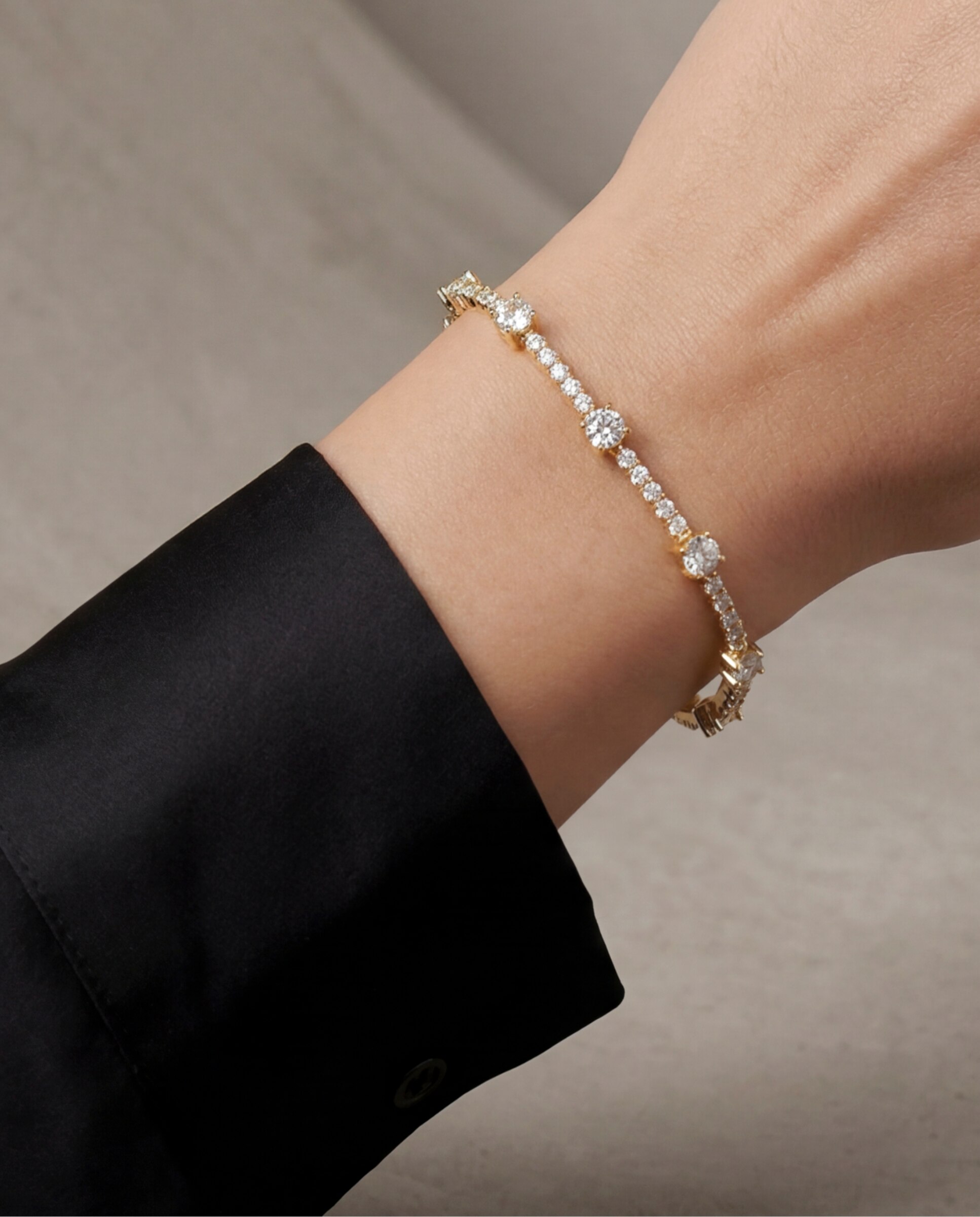 Pulsera de cadena africa acabada en oro amarillo de 18k con circonita brillante - Luxenter - Dorado Dorado-2