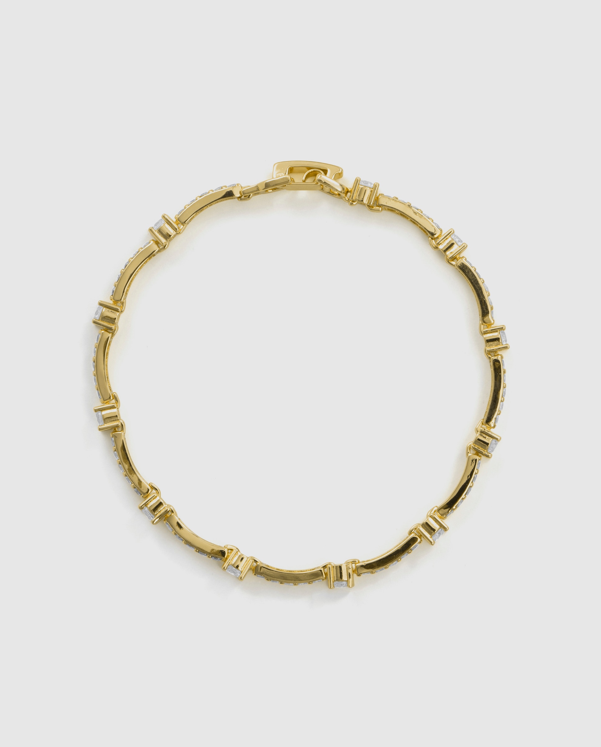 Pulsera de cadena africa acabada en oro amarillo de 18k con circonita brillante - Luxenter - Dorado Dorado-3