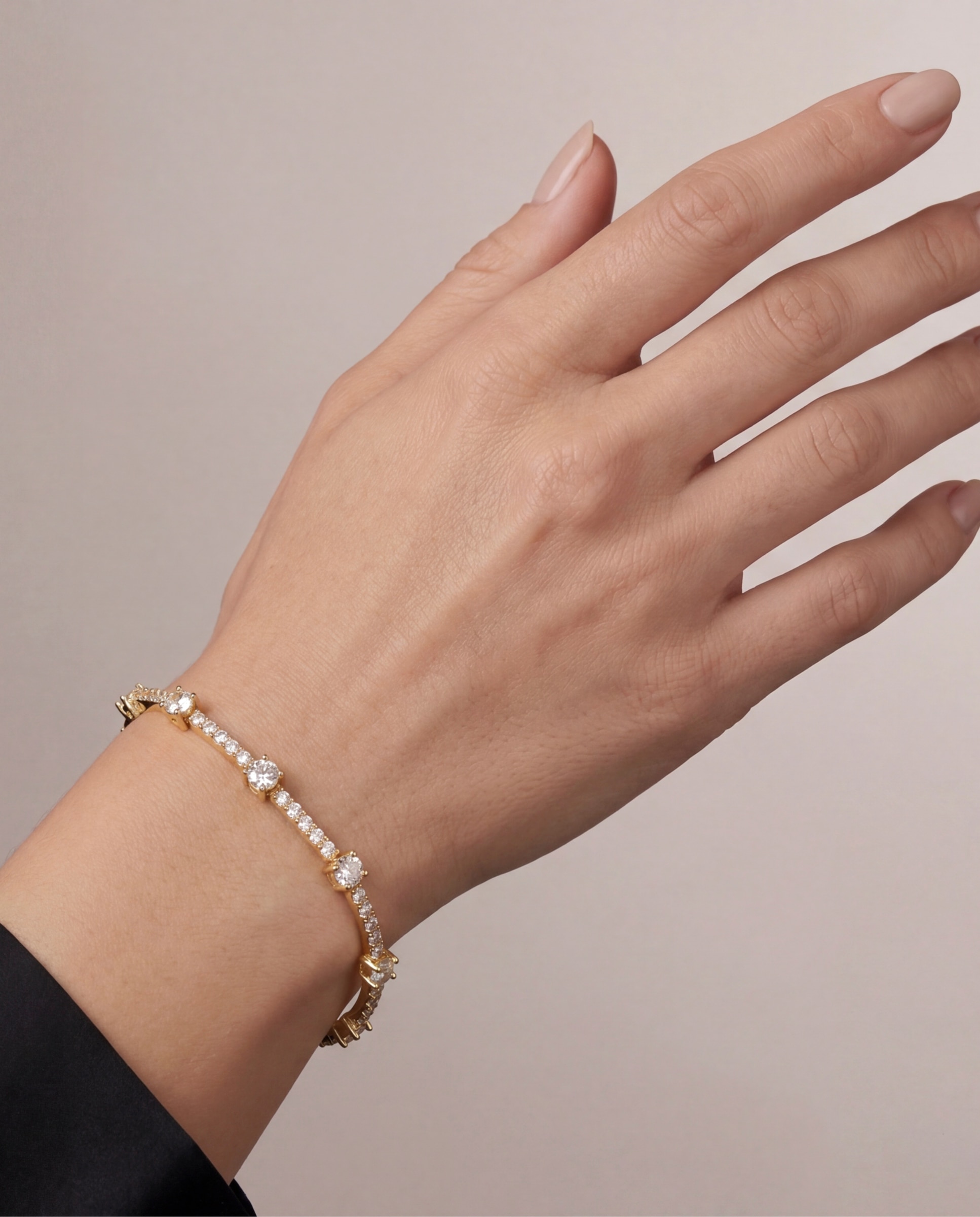 Pulsera de cadena africa acabada en oro amarillo de 18k con circonita brillante - Luxenter - Dorado Dorado-4