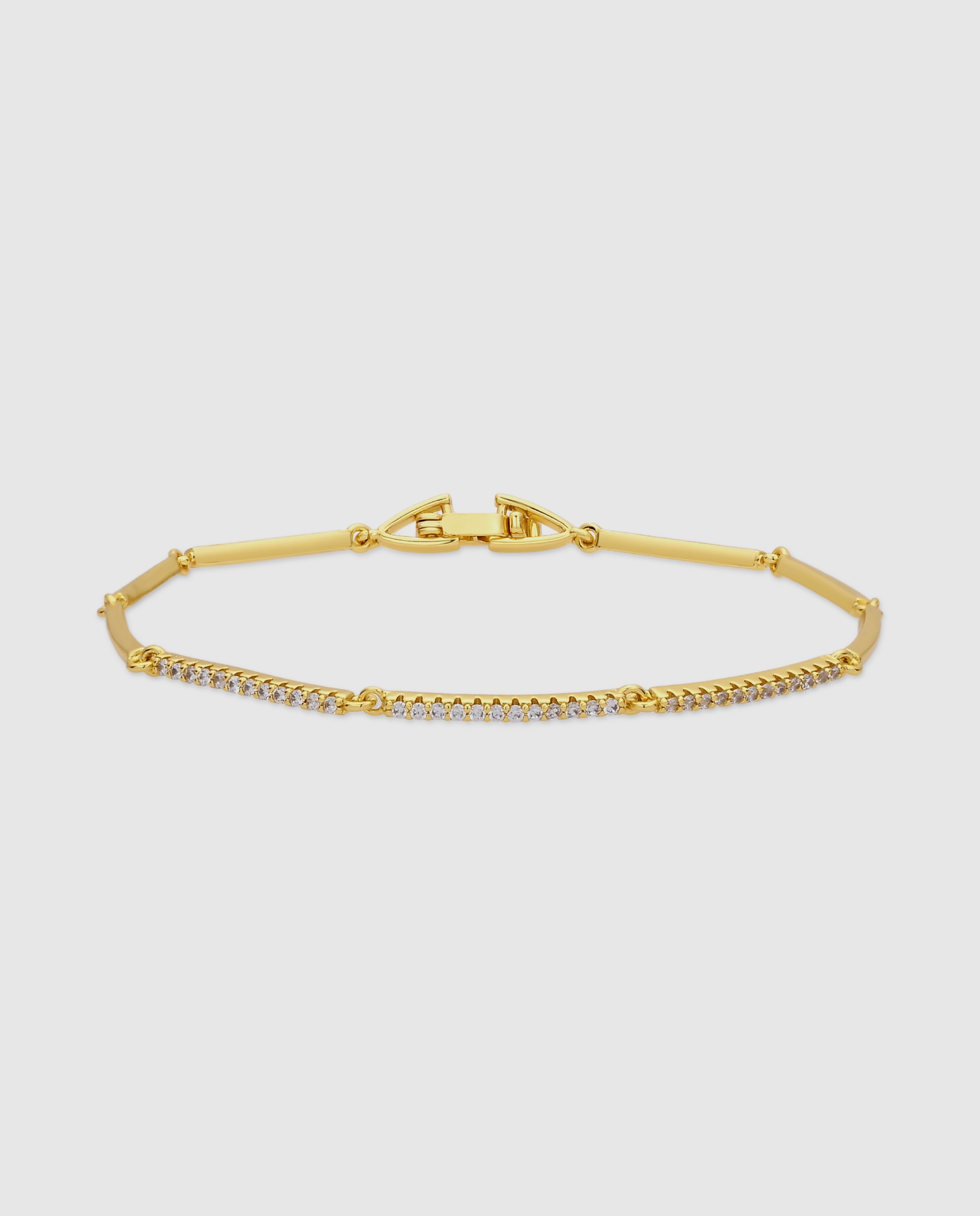 Pulsera de cadena africa acabada en oro amarillo de 18k con circonita brillante - Luxenter - Dorado Dorado-1