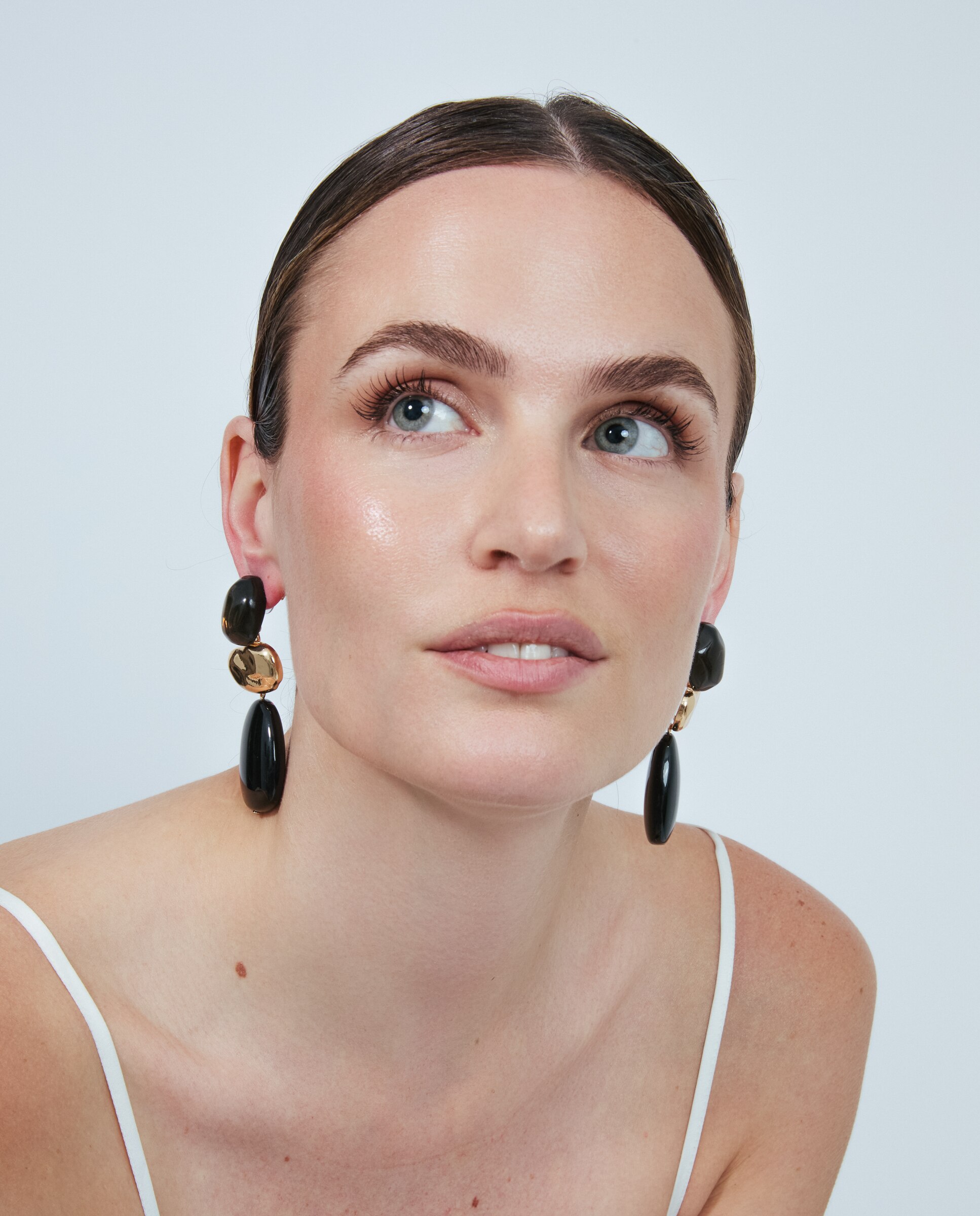 Pendientes africa acabados en oro amarillo de 18k con resina - Luxenter - Negro Negro-5