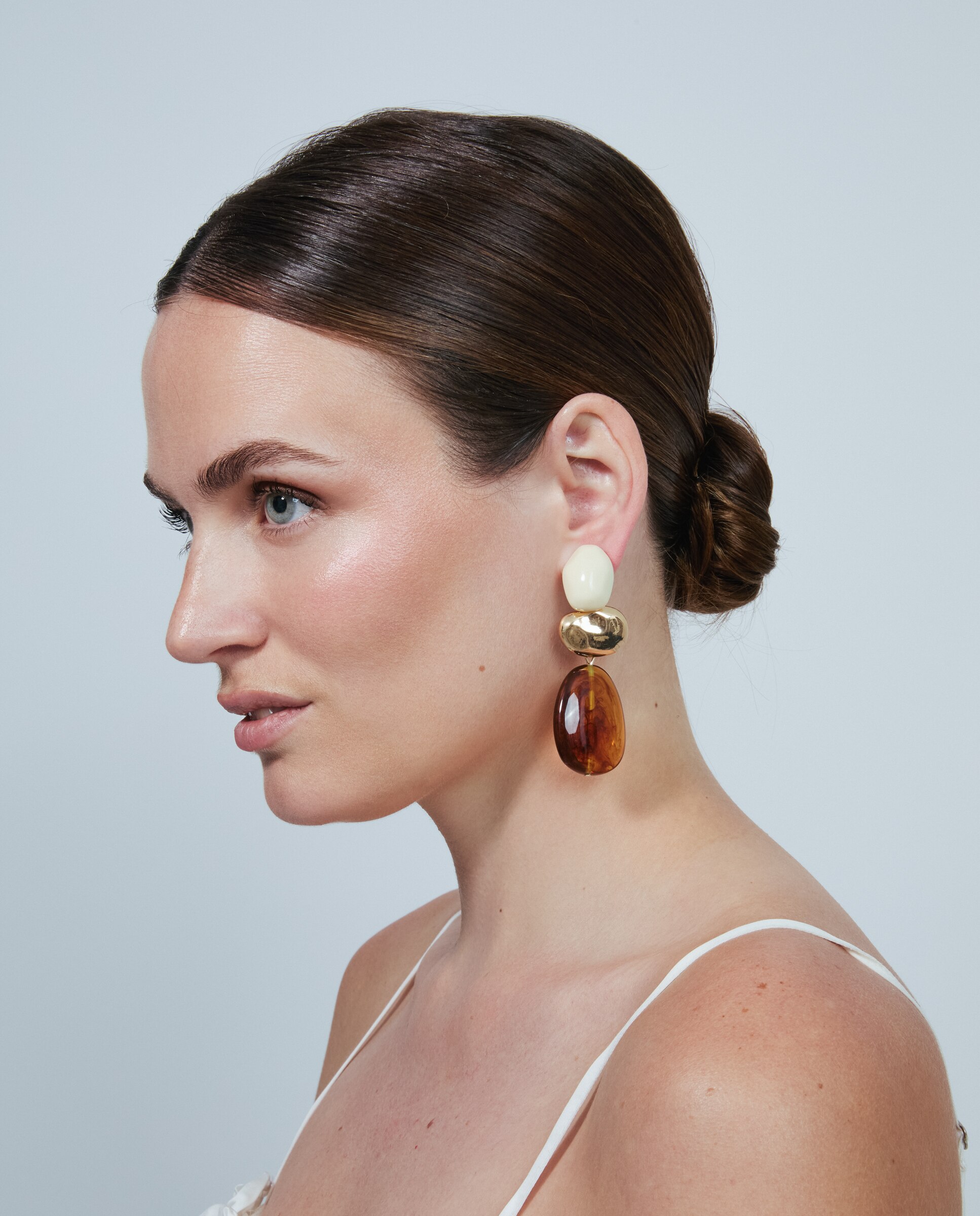 Pendientes africa acabados en oro amarillo de 18k con resina carey - Luxenter - Multicolor Multicolor-5