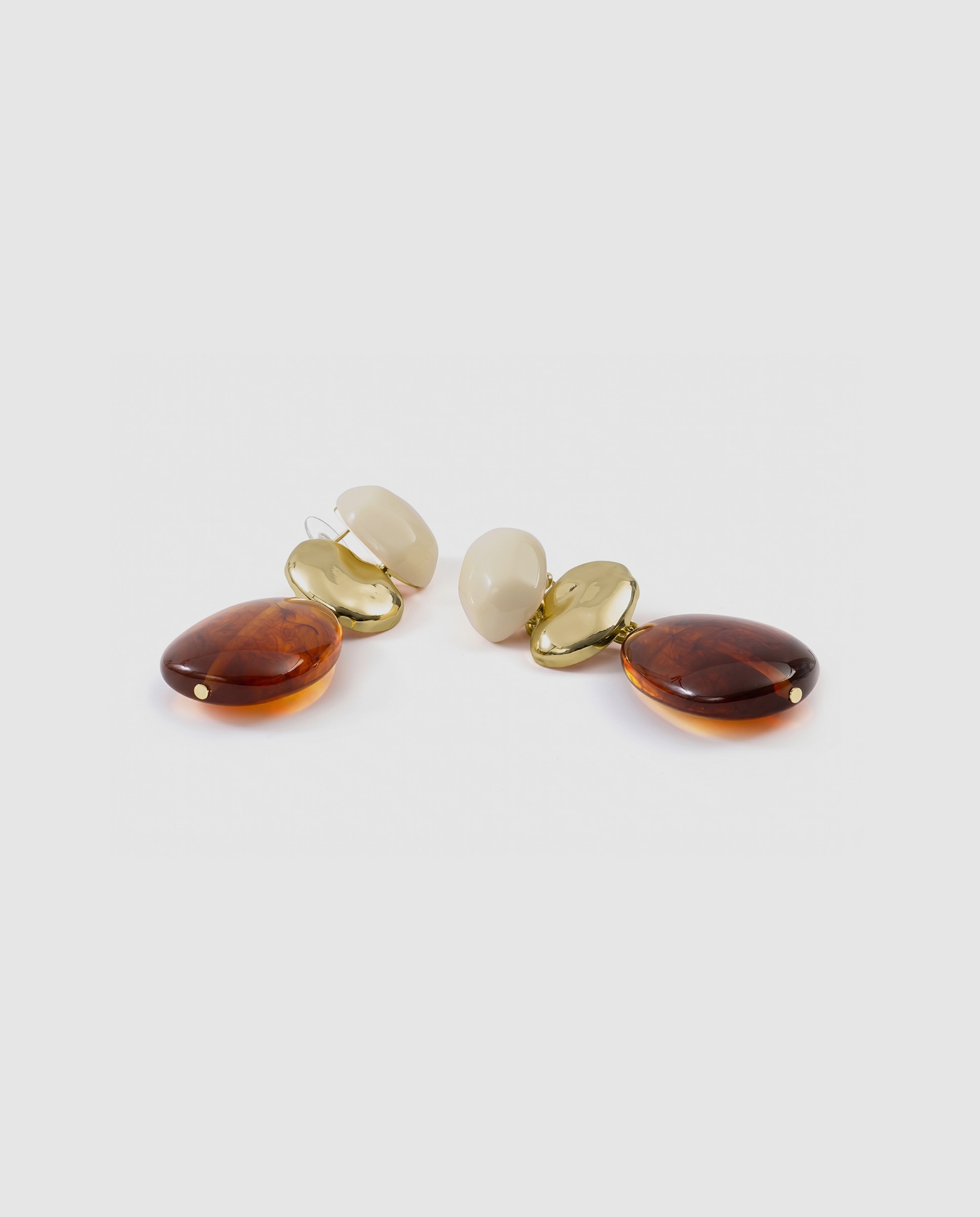Pendientes africa acabados en oro amarillo de 18k con resina carey - Luxenter - Multicolor Multicolor-6