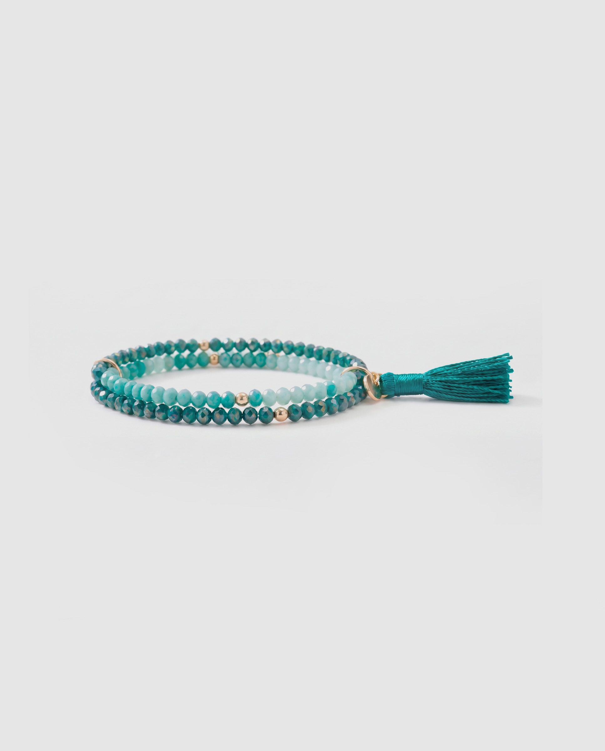 Pulsera africa acabada en oro amarillo de 18k con cristal - Luxenter - Verde Verde-1