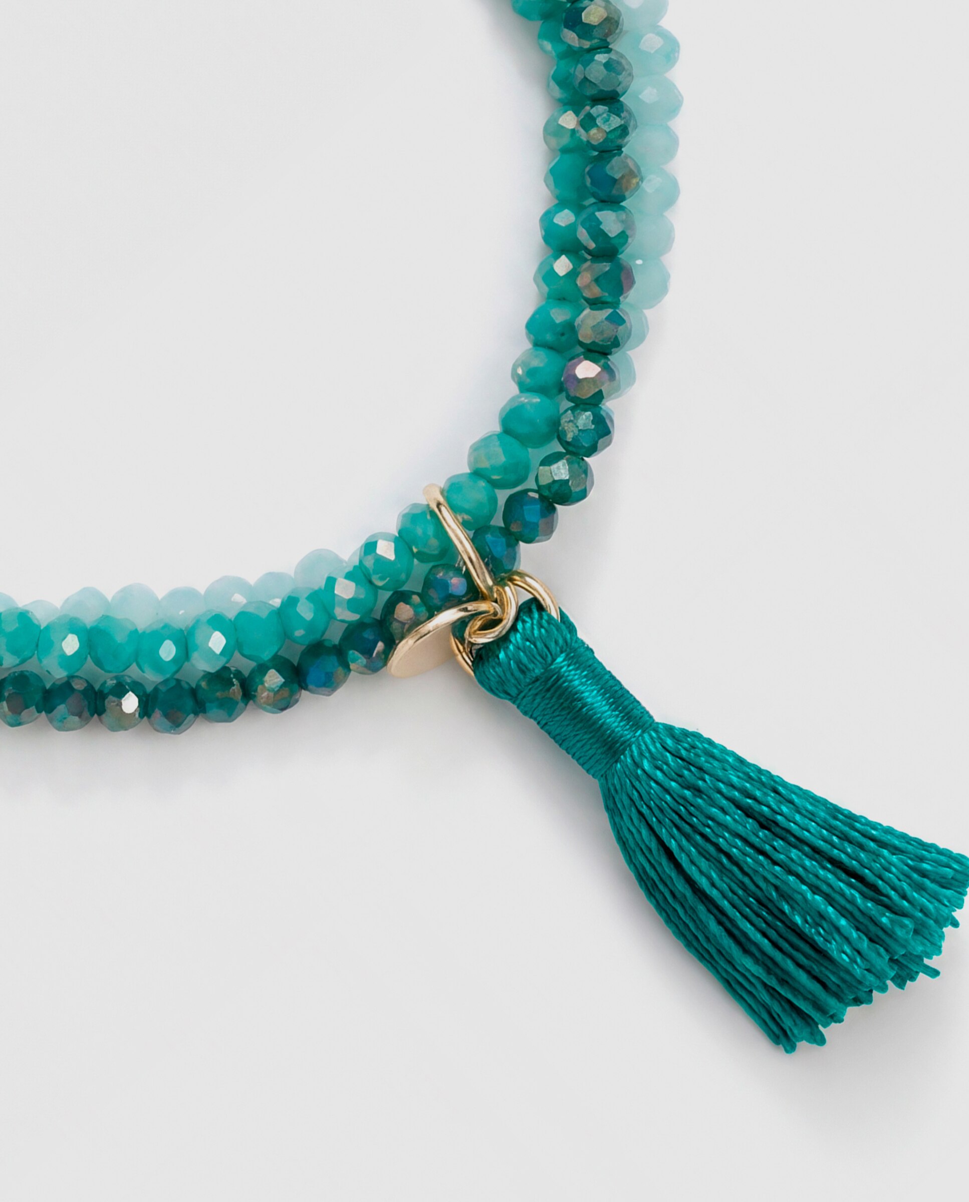 Pulsera africa acabada en oro amarillo de 18k con cristal - Luxenter - Verde Verde-6