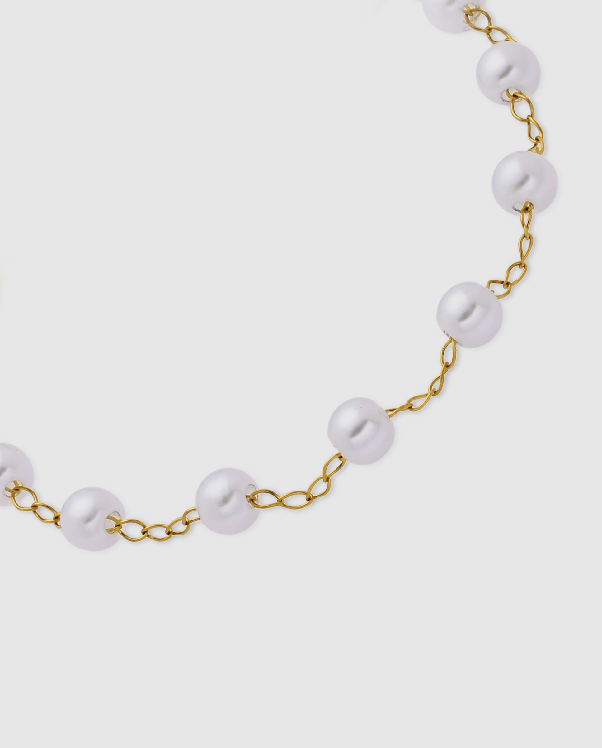 Pulsera de cadena de acero acabada en oro amarillo 18k - Luxenter - Blanco Blanco-6
