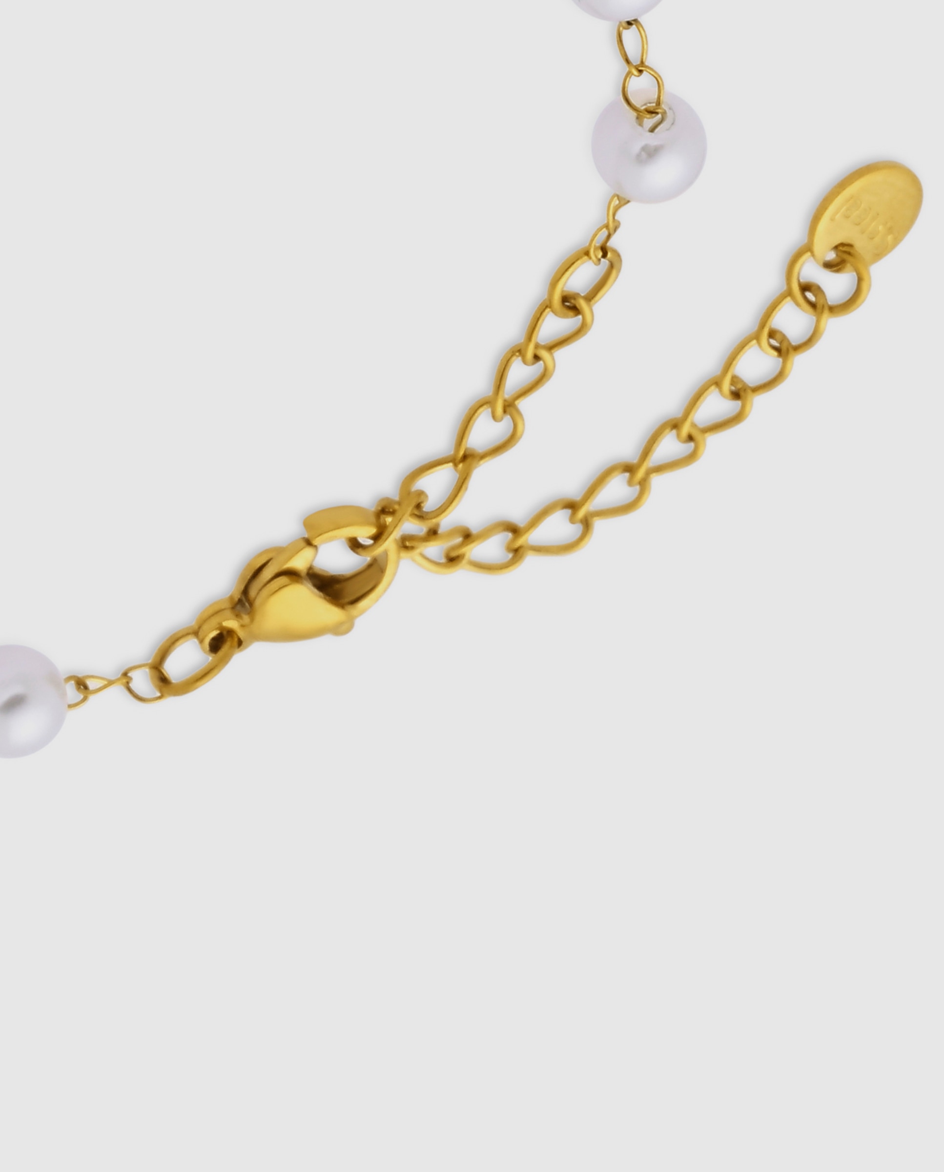 Pulsera de cadena de acero acabada en oro amarillo 18k - Luxenter - Blanco Blanco-7