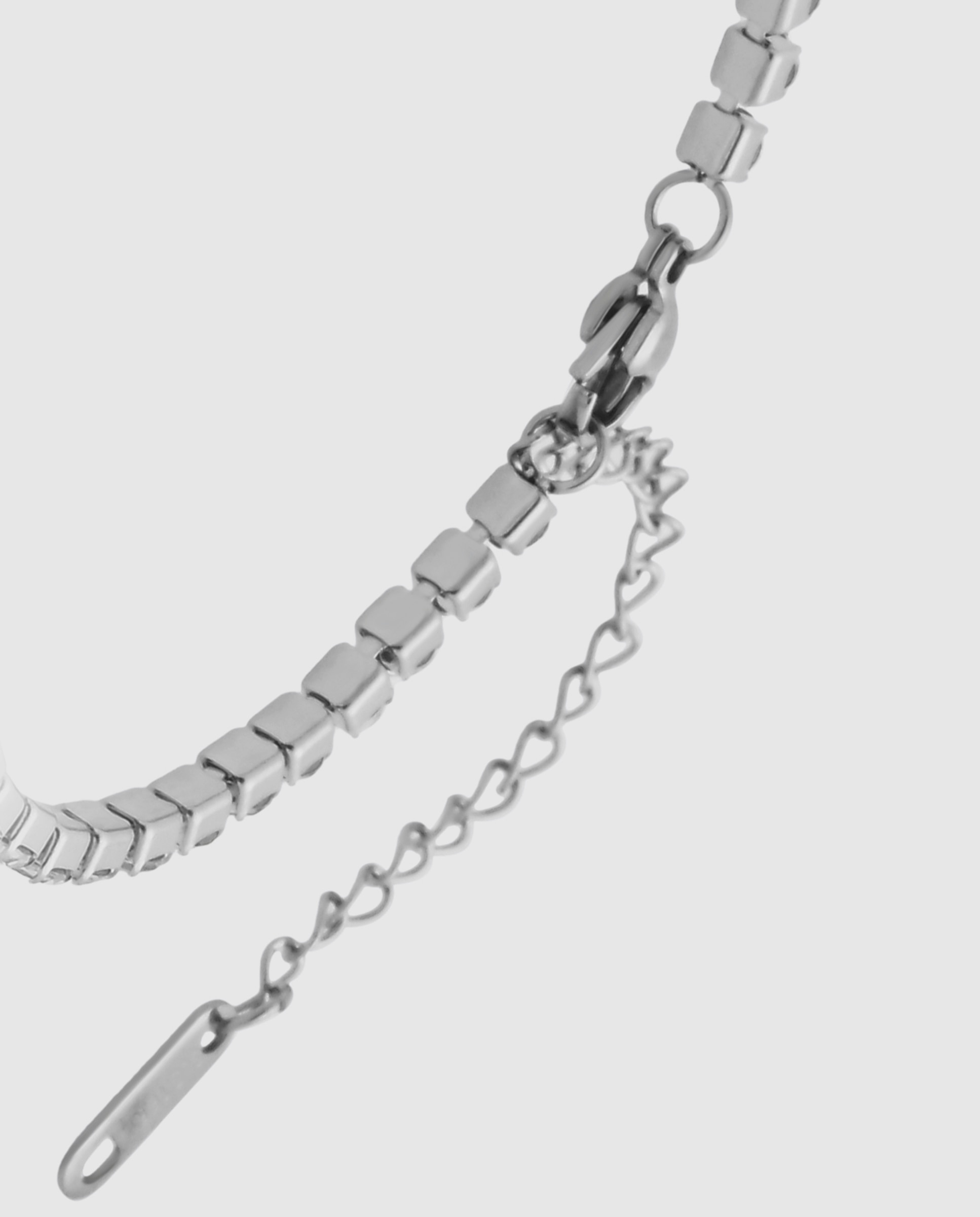 Pulsera tennis de acero acabada en rodio con circonita brillante - Luxenter - Plateado Plateado-7