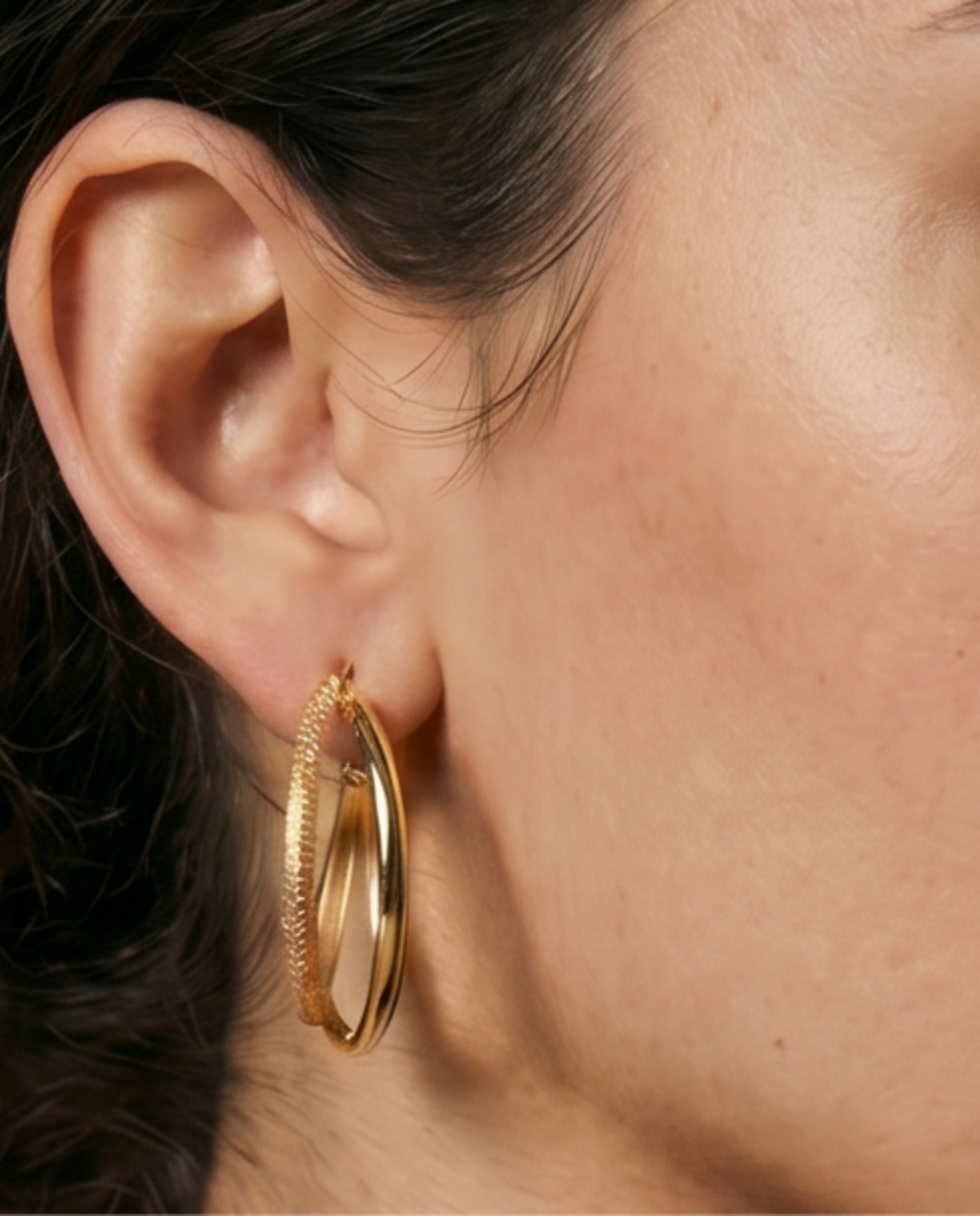 Pendientes de aro africa acabados en oro amarillo de 18k - Luxenter - Dorado Dorado-4