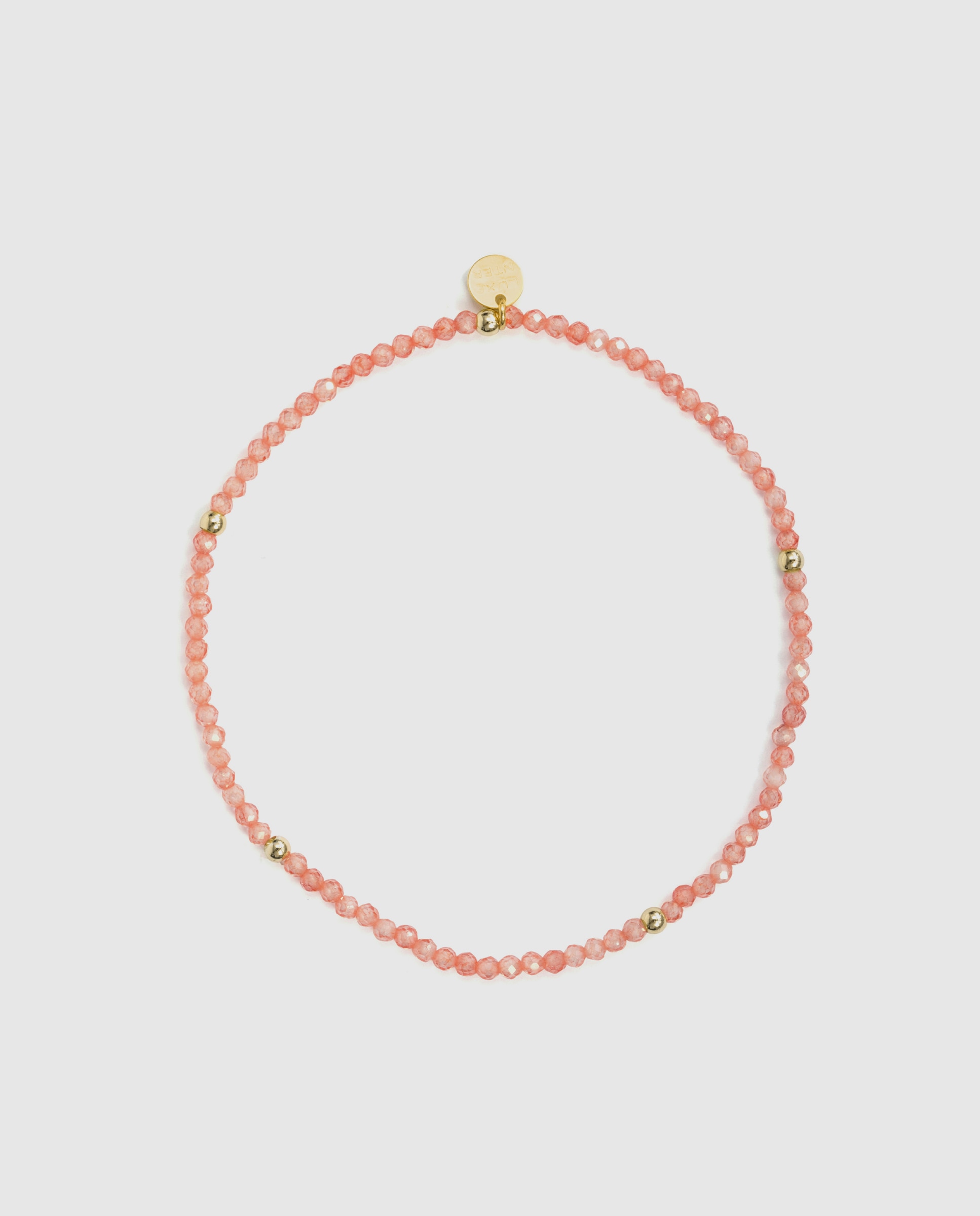 Pulsera de cadena pide un deseo con cristal naranja acabada en oro amarillo de 18k - Luxenter - Naranja Naranja-3