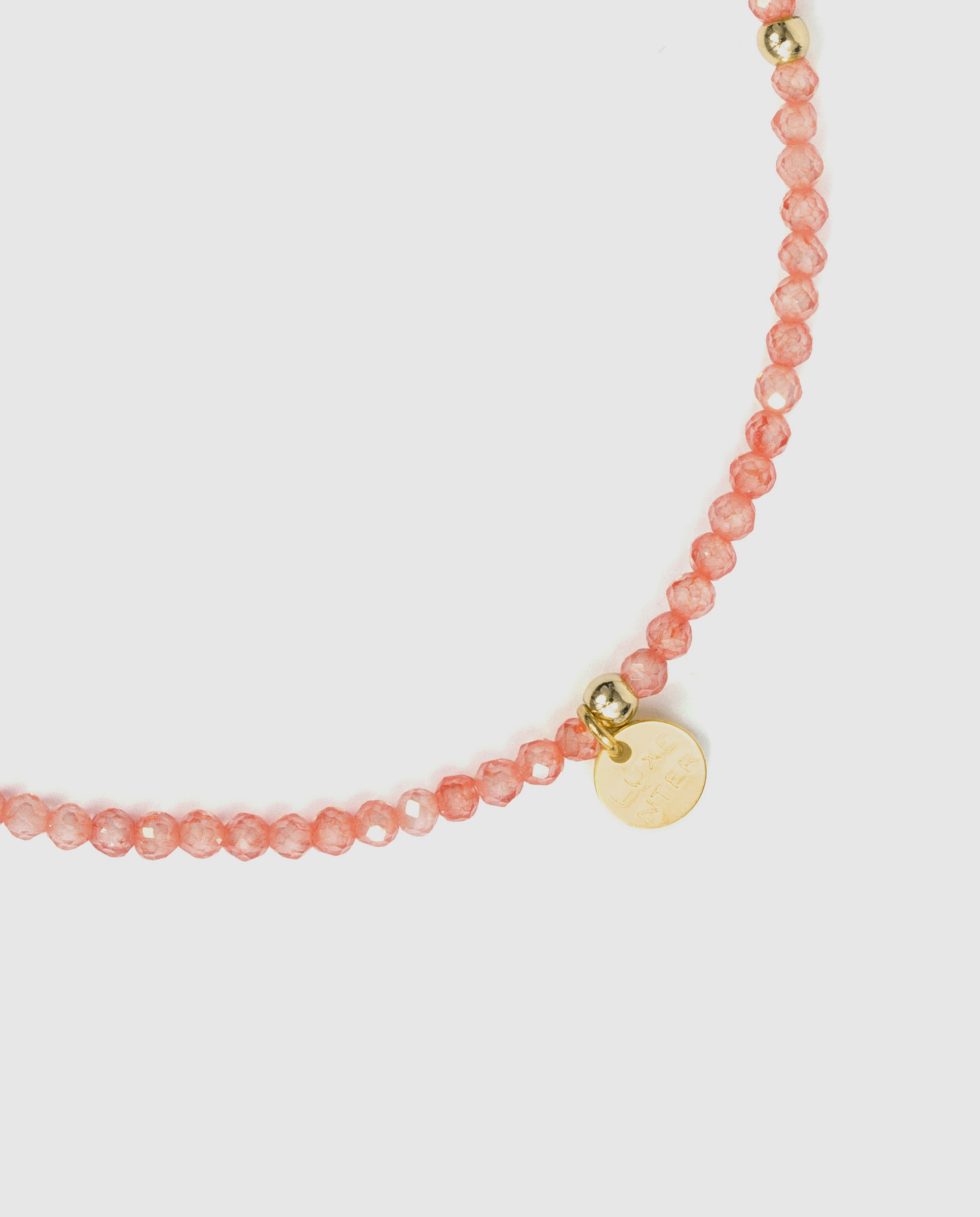 Pulsera de cadena pide un deseo con cristal naranja acabada en oro amarillo de 18k - Luxenter - Naranja Naranja-7