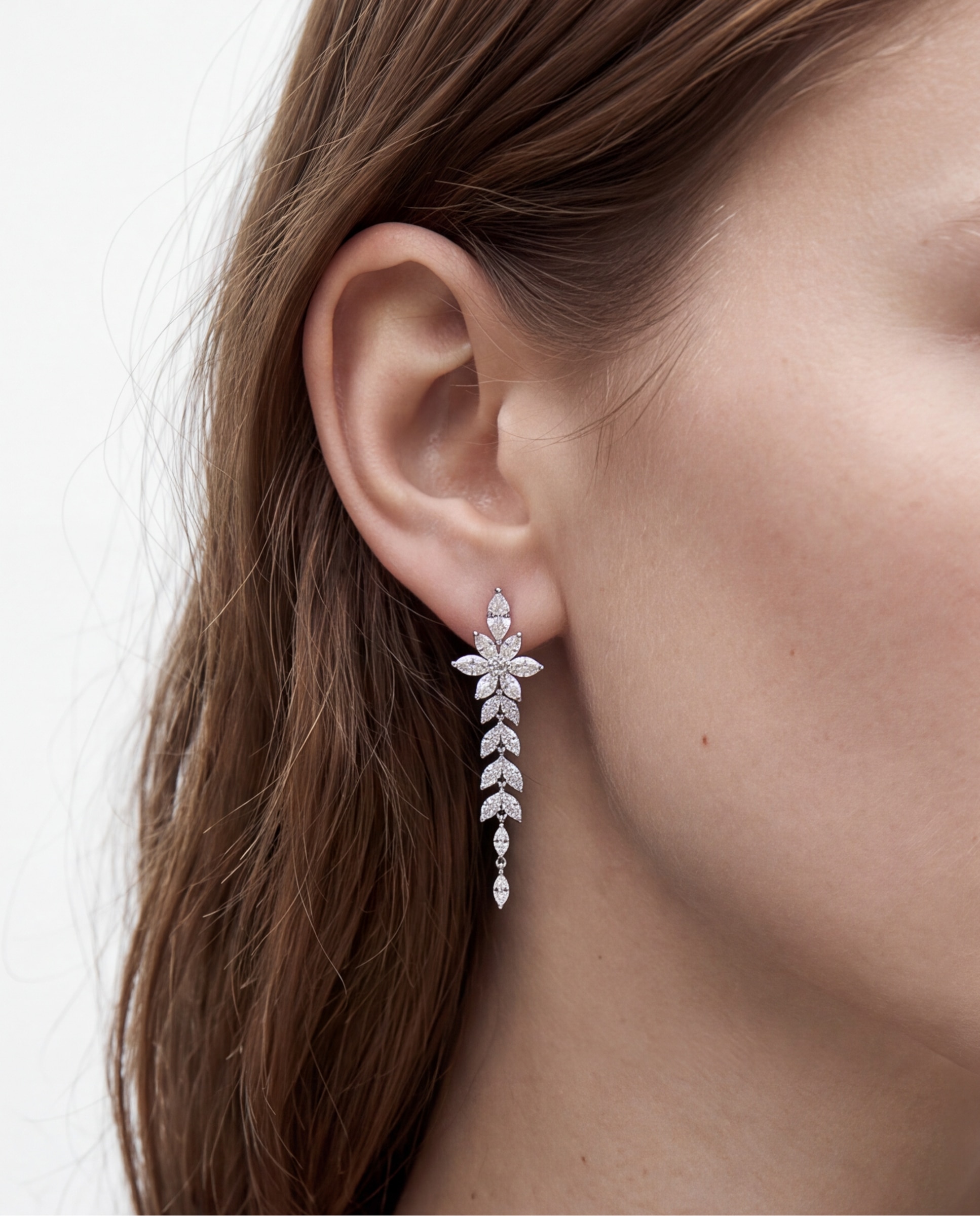 Pendientes deluxe con circonita acabados en rodio - Luxenter - Blanco Blanco-4