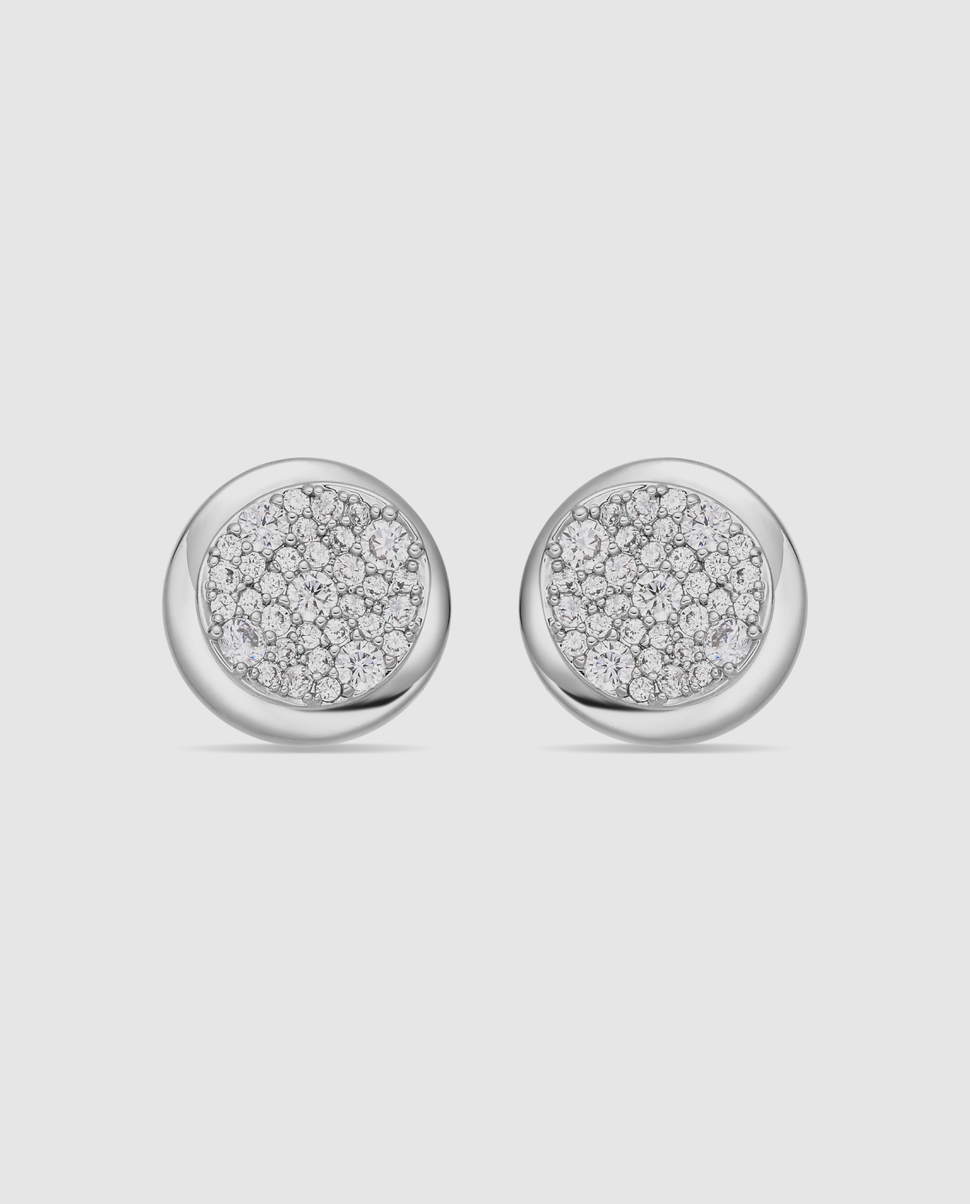 Imagen 0 de Pendientes basic con circonita acabados en rodio Blanco