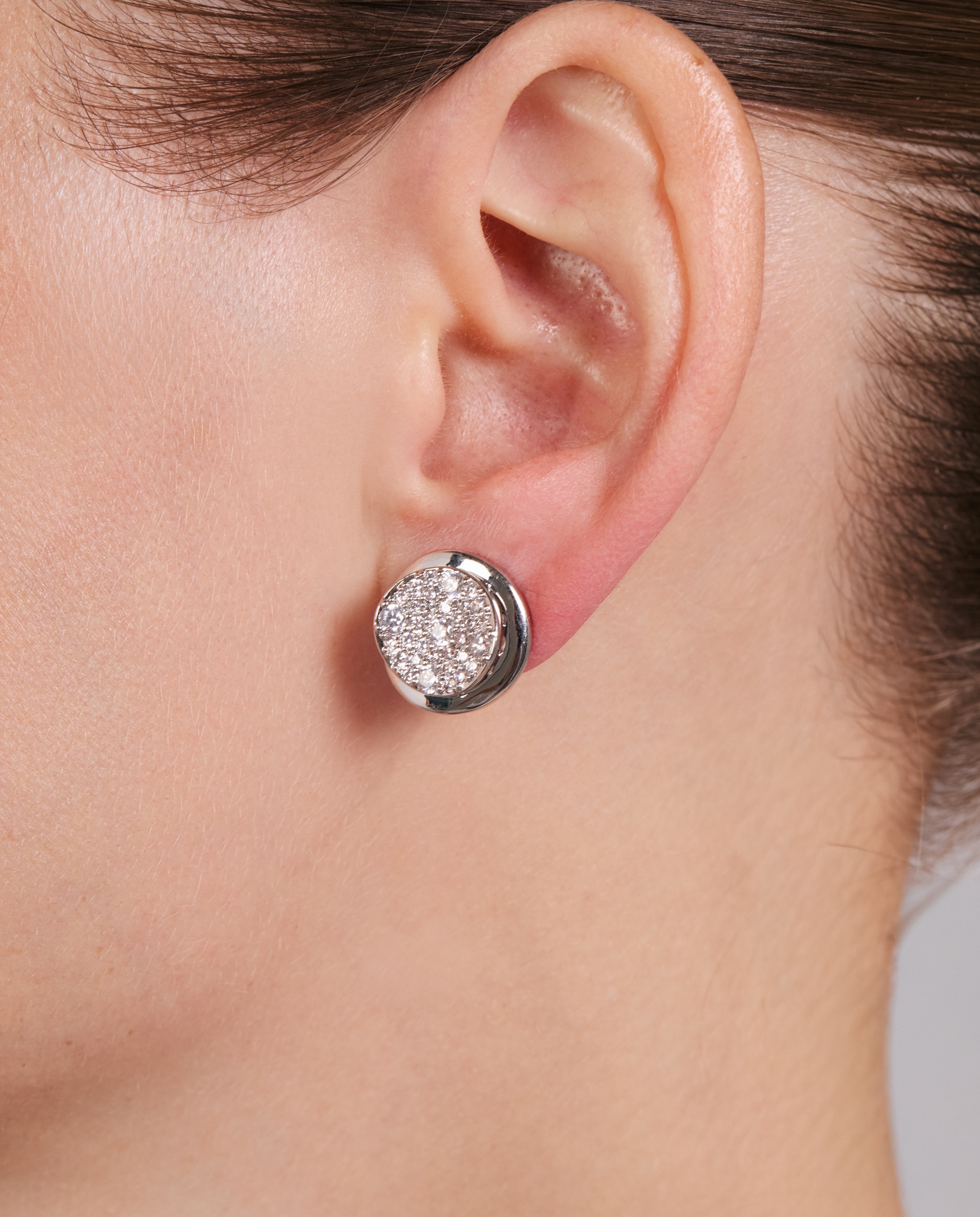 Pendientes basic con circonita acabados en rodio - Luxenter - Blanco Blanco-4