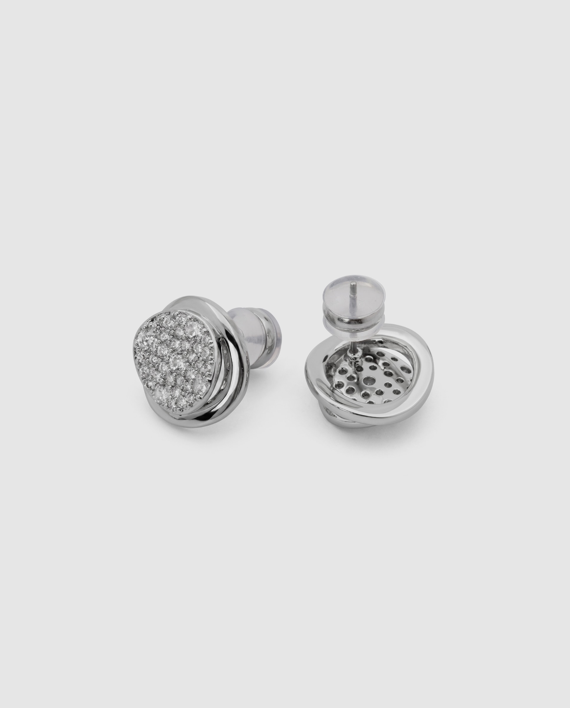 Pendientes basic con circonita acabados en rodio - Luxenter - Blanco Blanco-6