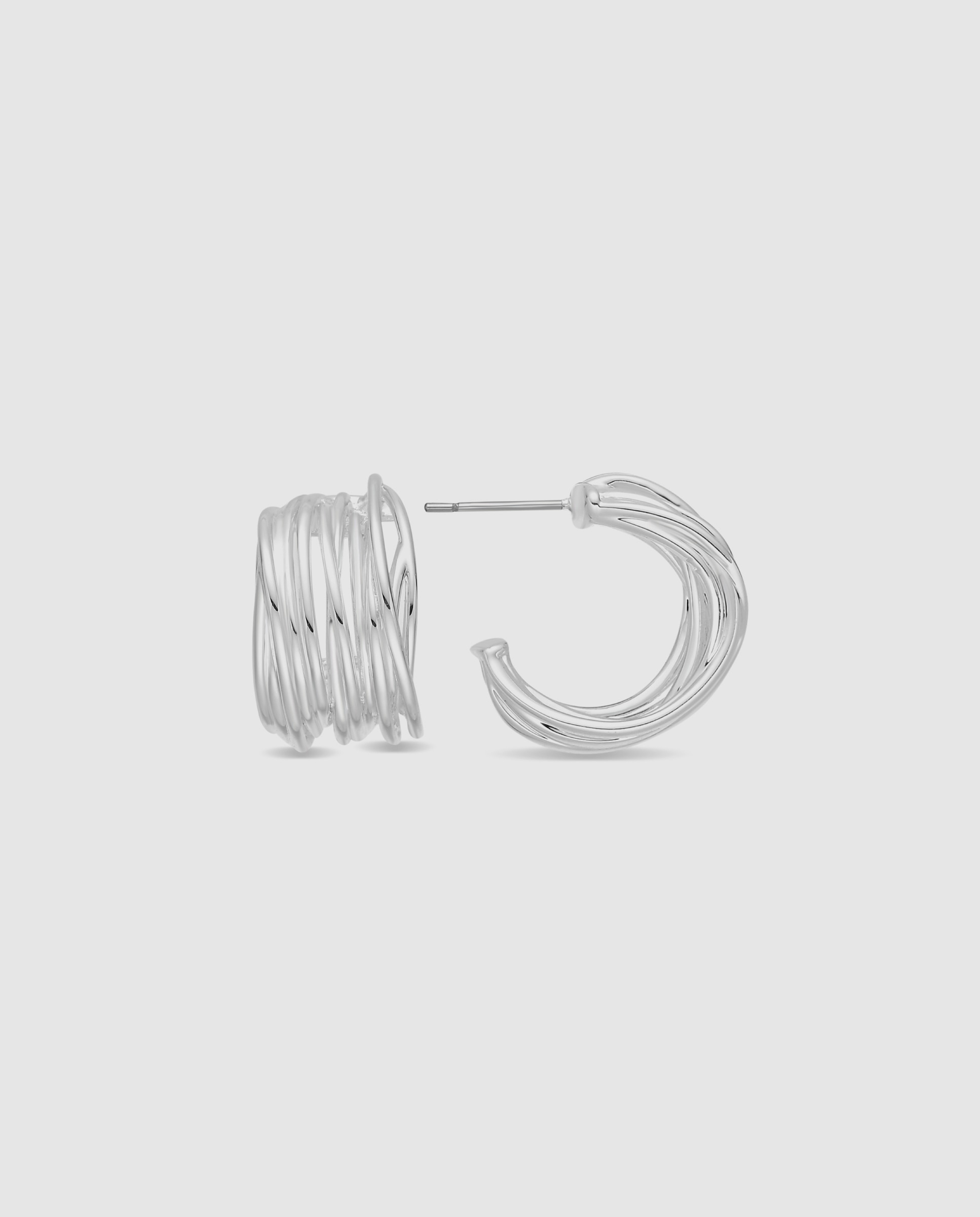 Pendientes de aro basic acabados en rodio - Luxenter - Plateado Plateado-1