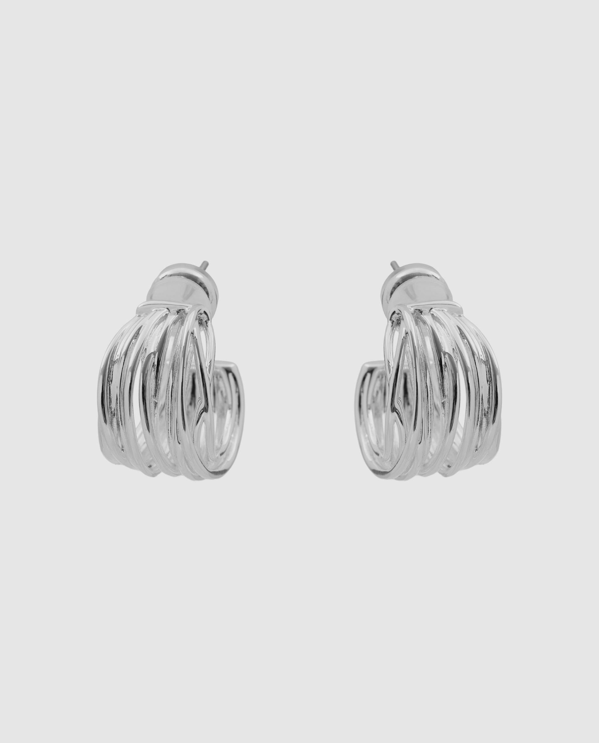 Pendientes de aro basic acabados en rodio - Luxenter - Plateado Plateado-3