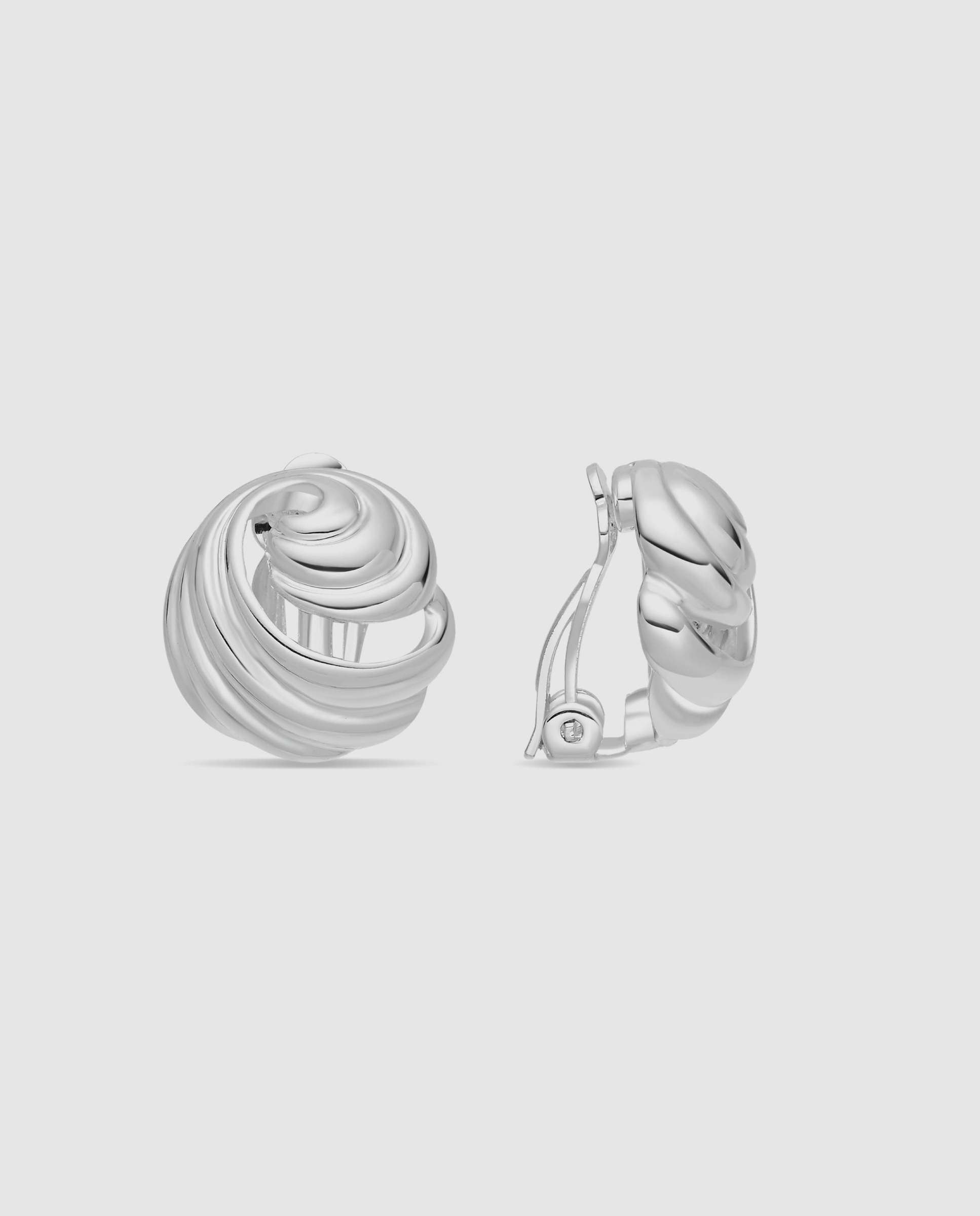 Pendientes de aro basic acabados en rodio - Luxenter - Plateado Plateado-1