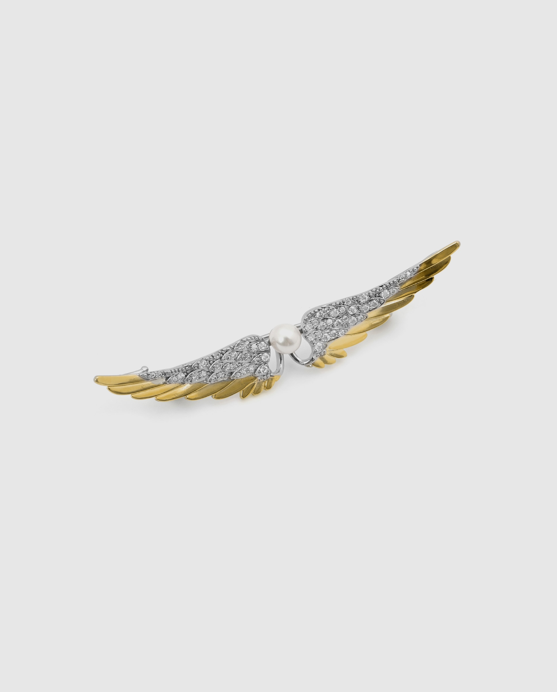 Broche deluxe con perla acabado en oro amarillo de 18k - Luxenter - Blanco Blanco-3