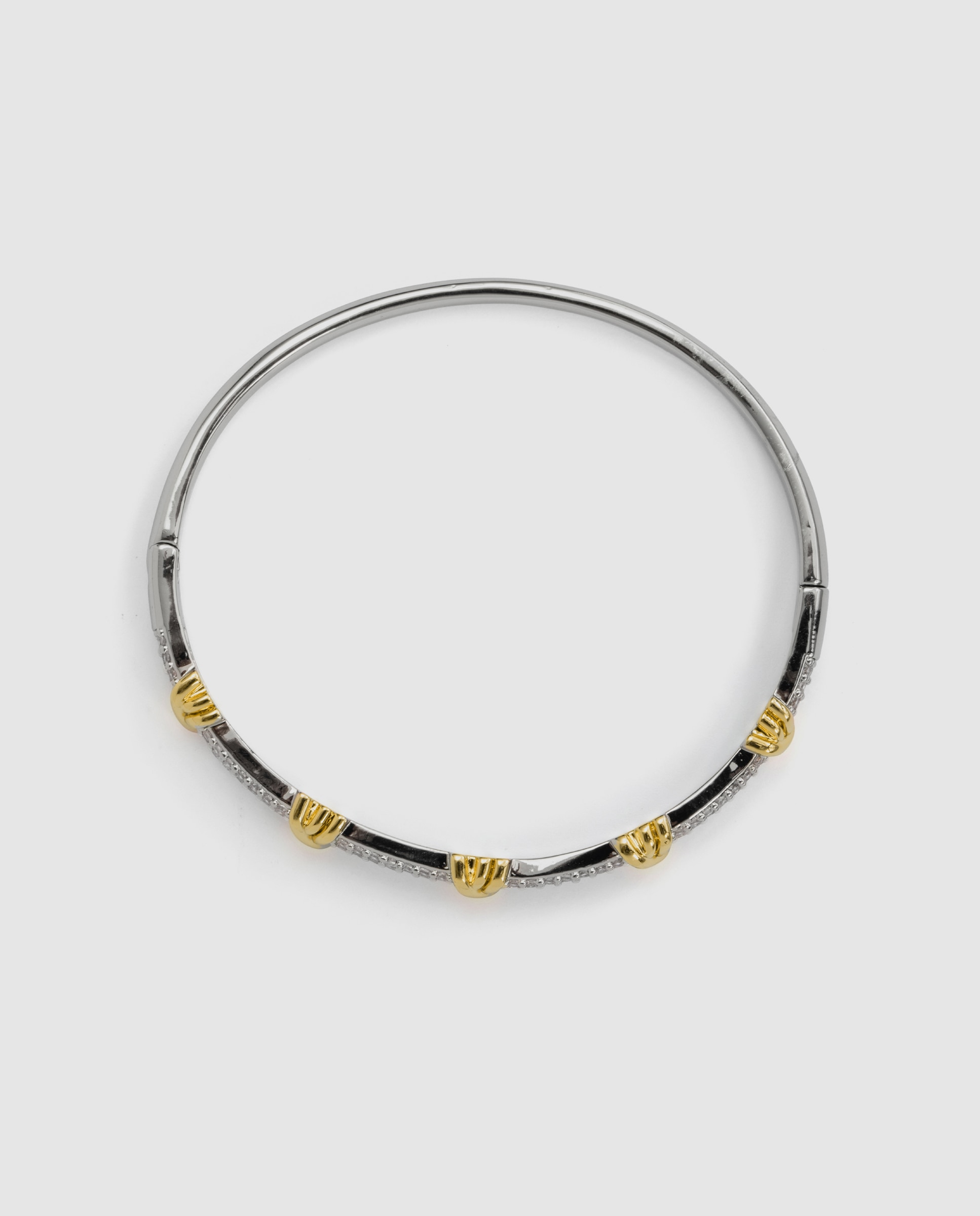 Pulsera africa con circonita acabada en oro 18k y rodio - Luxenter - Plateado Plateado-3