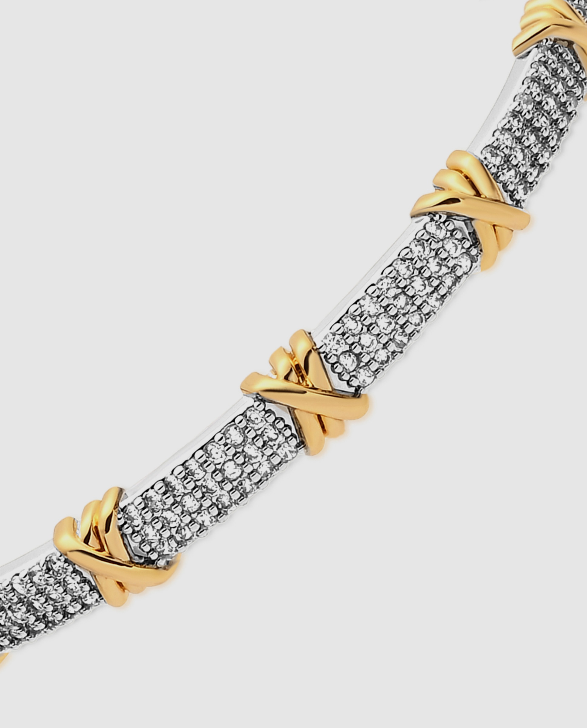 Pulsera africa con circonita acabada en oro 18k y rodio - Luxenter - Plateado Plateado-6