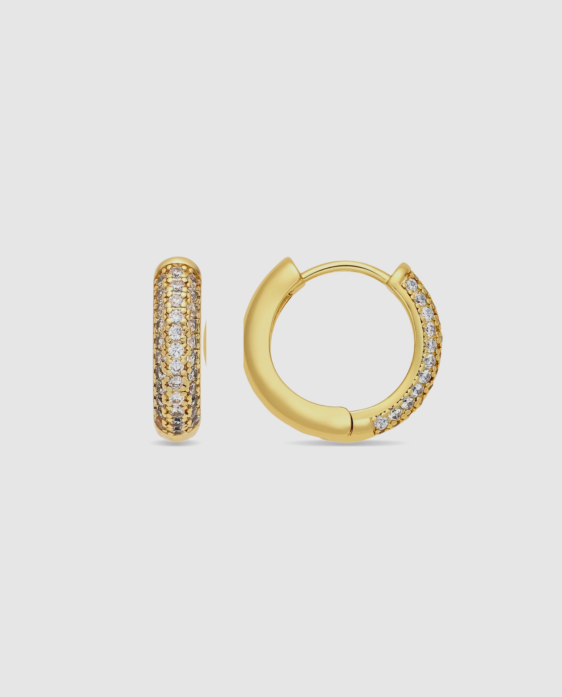 Pendientes acabados en oro amarillo 18k con circonita brillante - Luxenter - Dorado Dorado-1