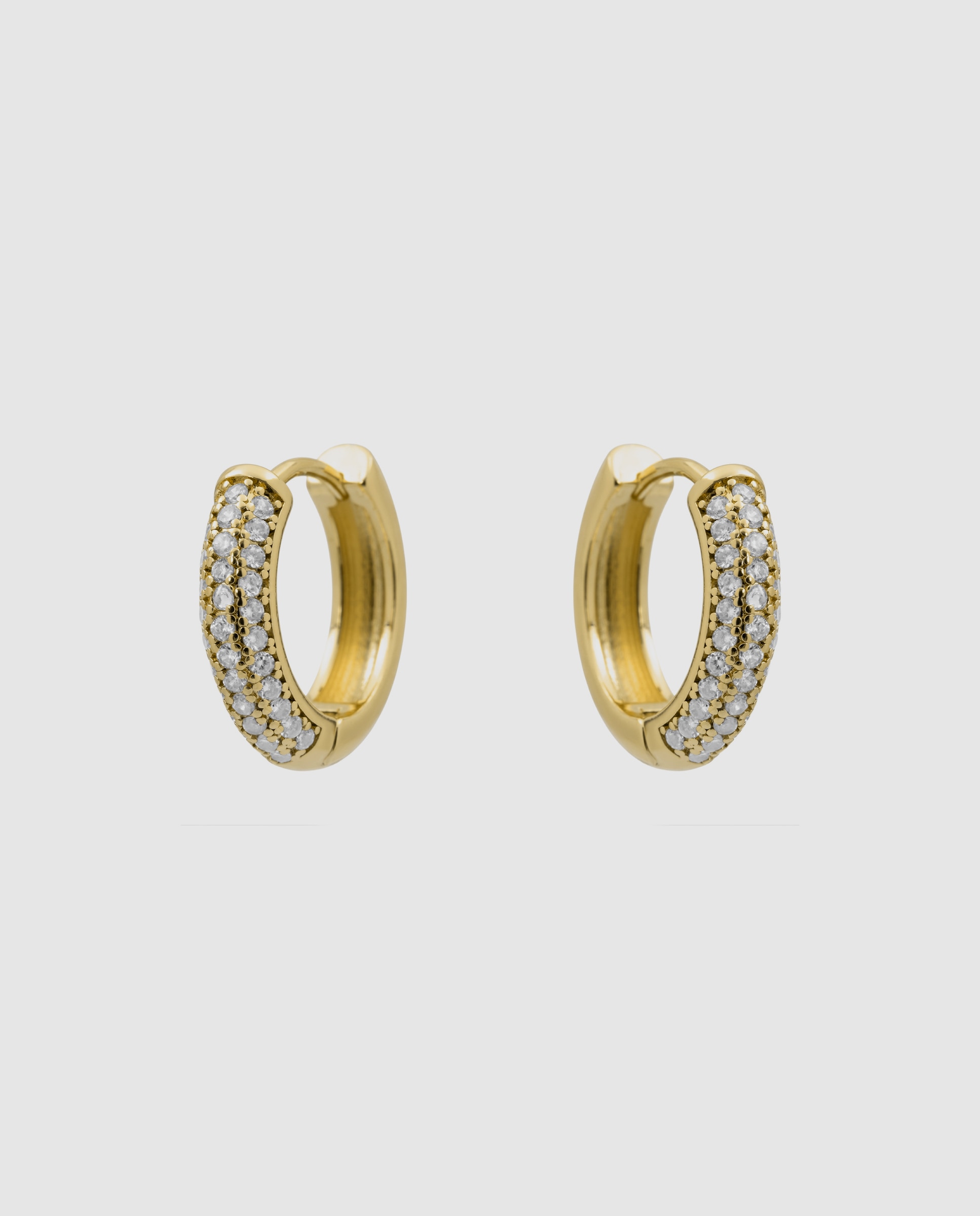 Pendientes acabados en oro amarillo 18k con circonita brillante - Luxenter - Dorado Dorado-3