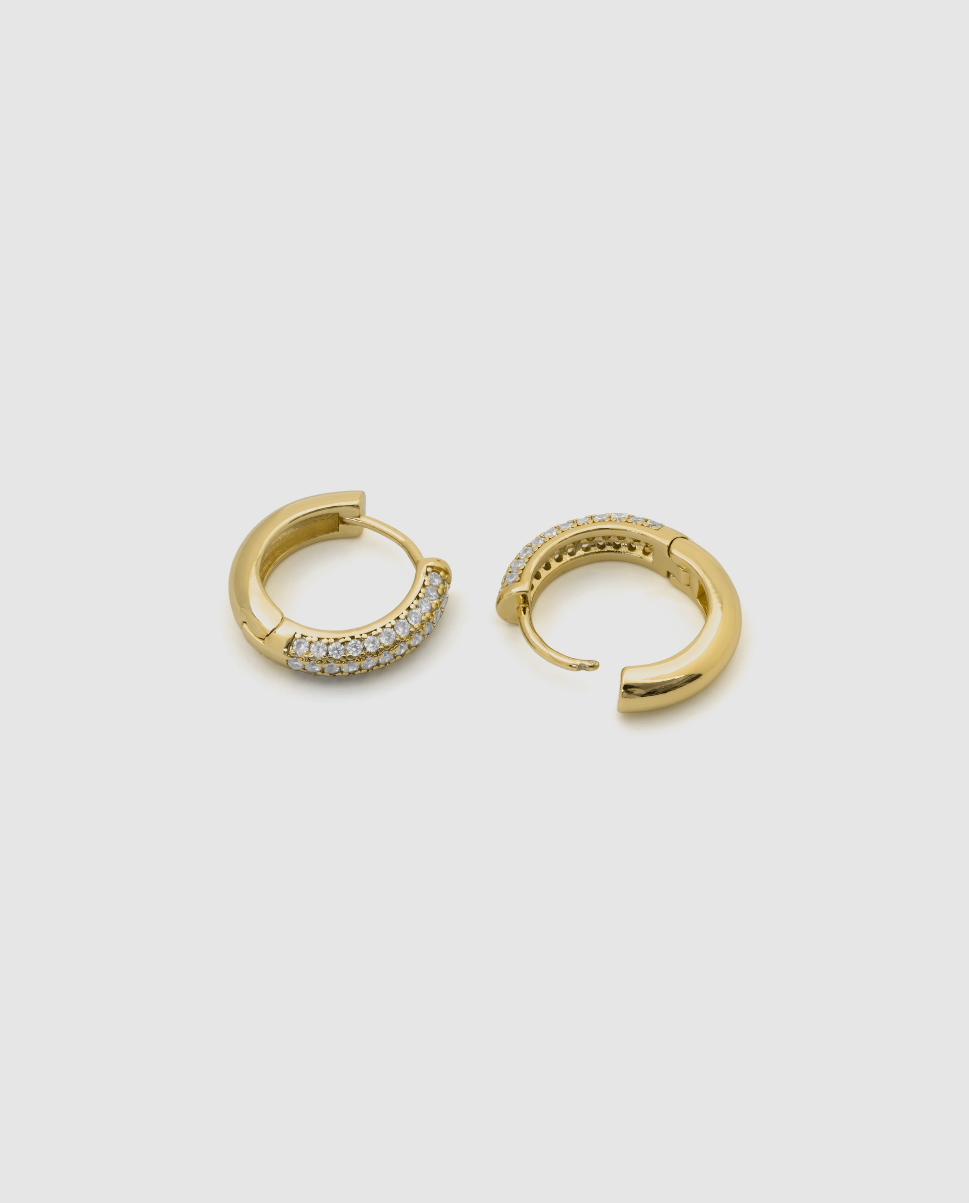 Pendientes acabados en oro amarillo 18k con circonita brillante - Luxenter - Dorado Dorado-6