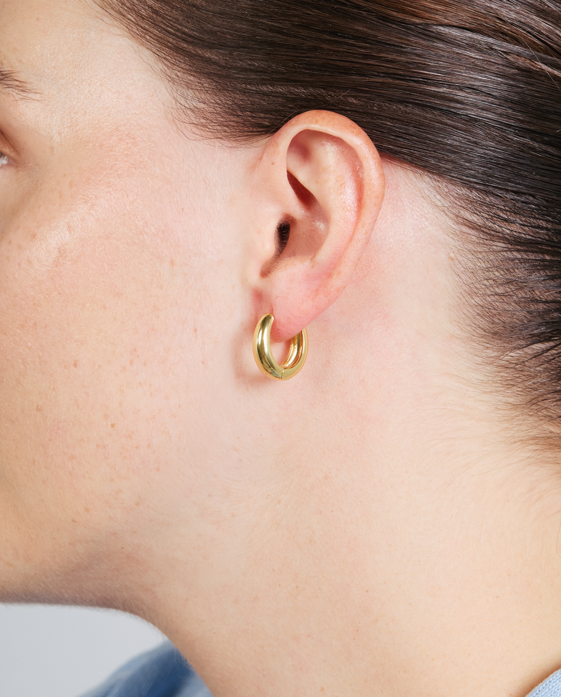 Pendientes acabados en oro amarillo 18k con circonita brillante - Luxenter - Dorado Dorado-4