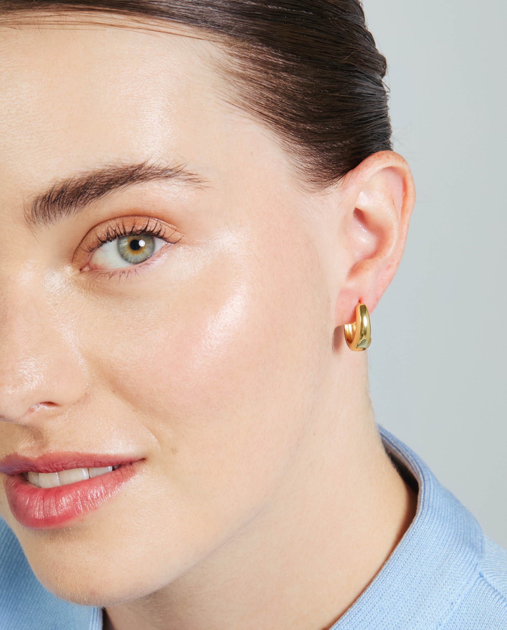 Pendientes acabados en oro amarillo 18k con circonita brillante - Luxenter - Dorado Dorado-5