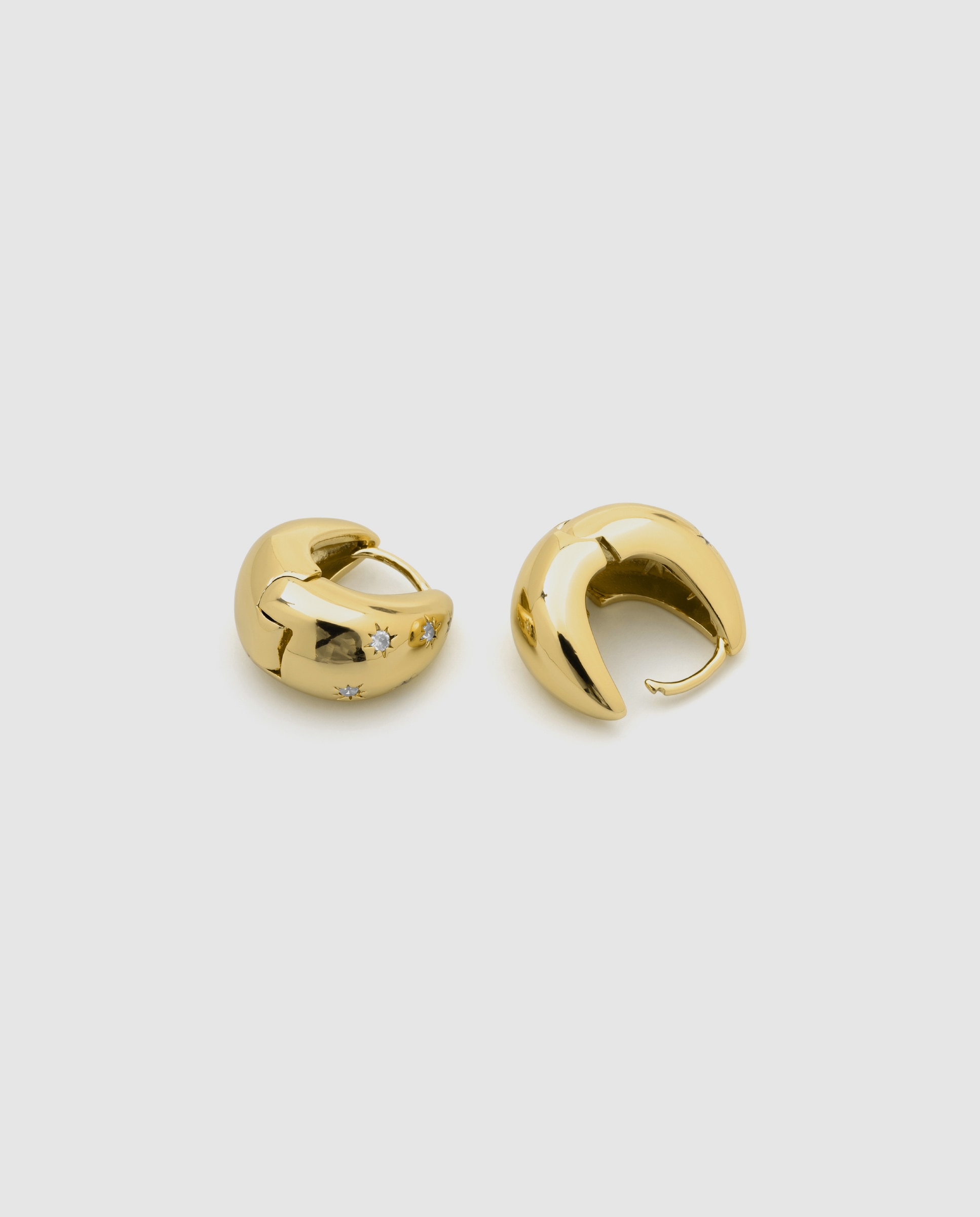 Pendientes acabados en oro amarillo 18k con circonita brillante - Luxenter - Dorado Dorado-6