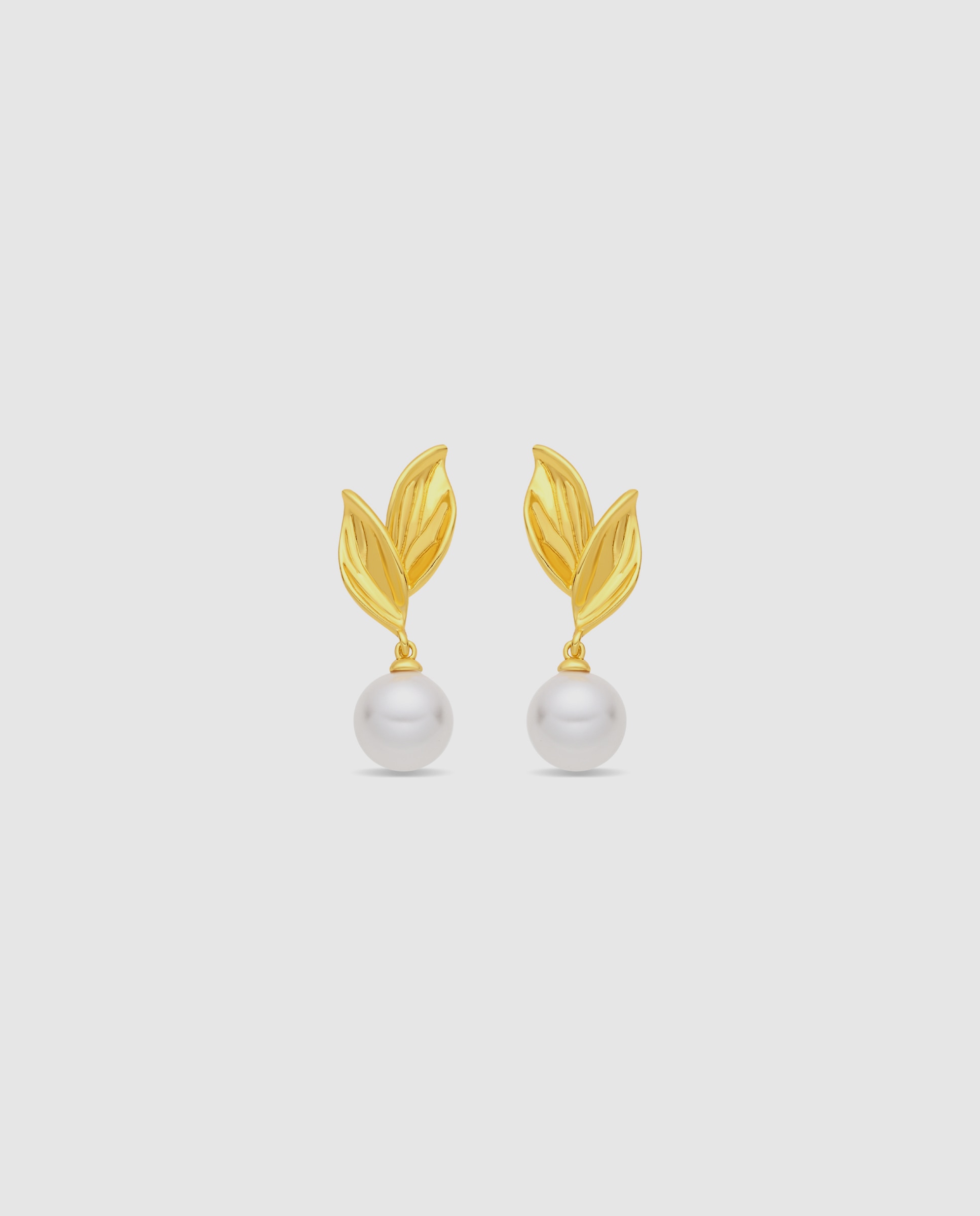 Pendientes acabados en oro amarillo 18k con perla - Luxenter - Blanco Blanco-1