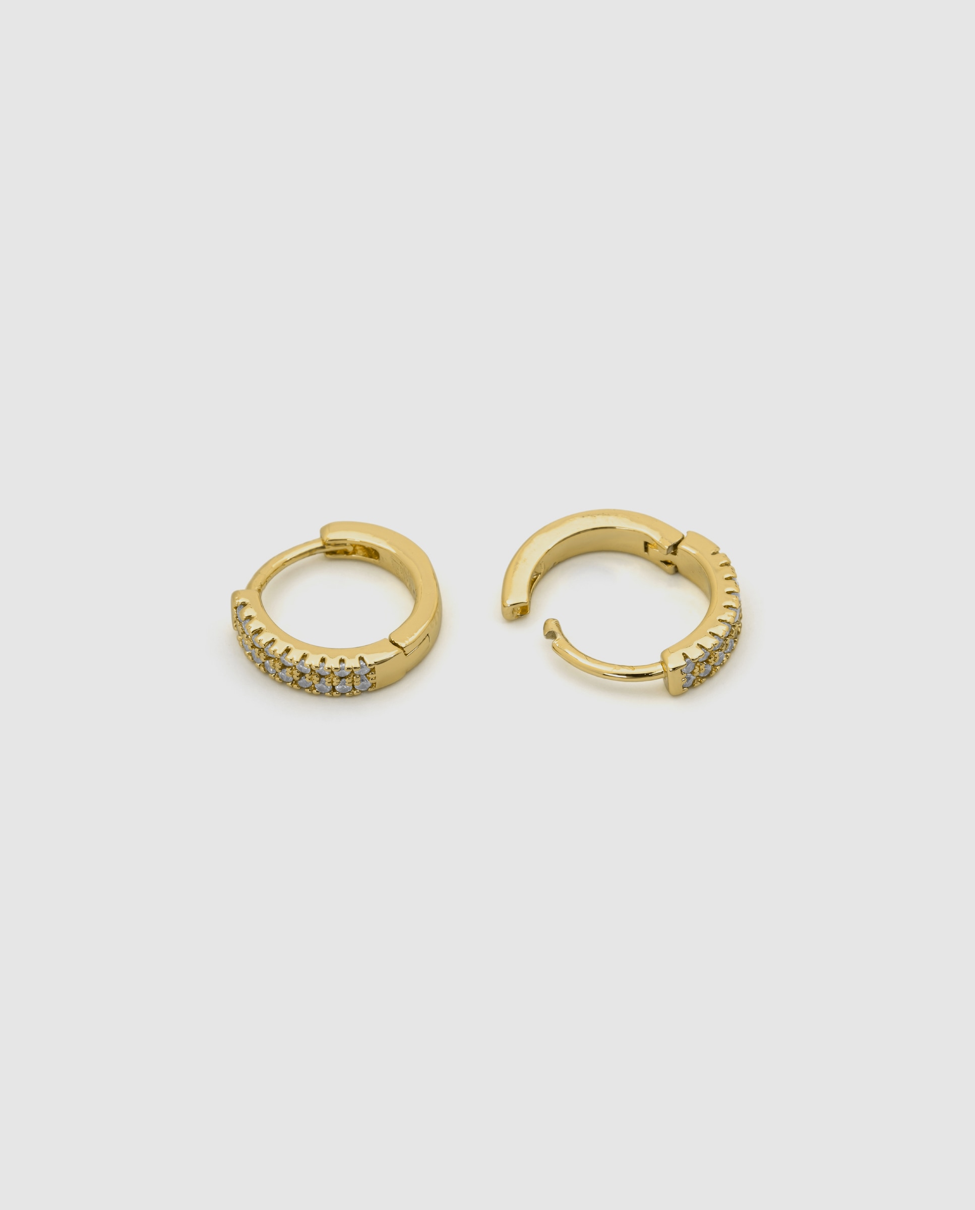 Pendientes acabados en oro amarillo 18k con circonita brillante - Luxenter - Dorado Dorado-6
