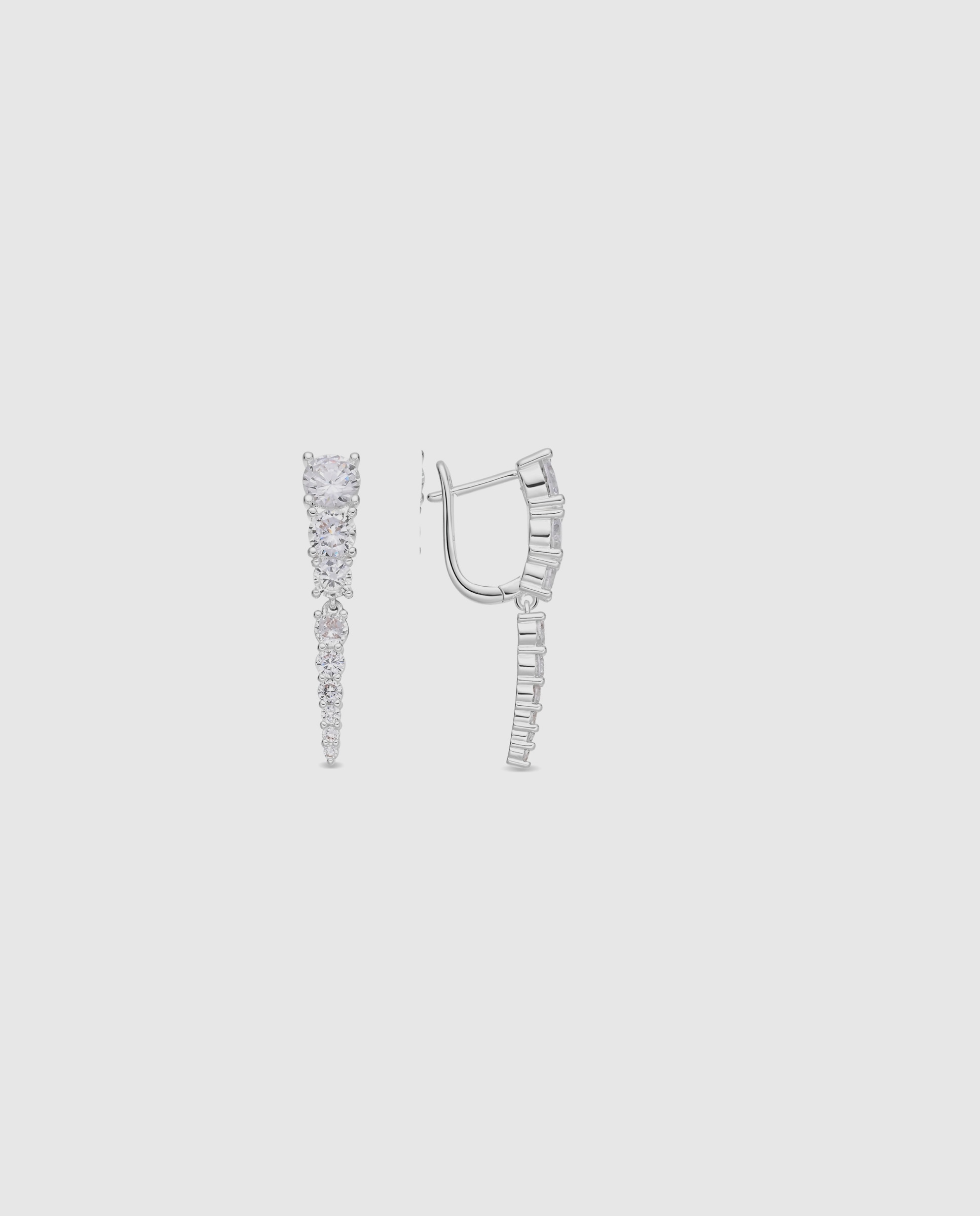 Imagen 0 de Pendientes basic con circonita acabados en rodio Blanco