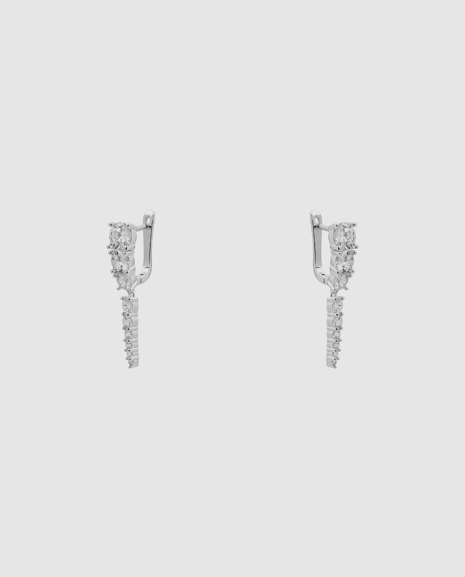Pendientes basic con circonita acabados en rodio - Luxenter - Blanco Blanco-3