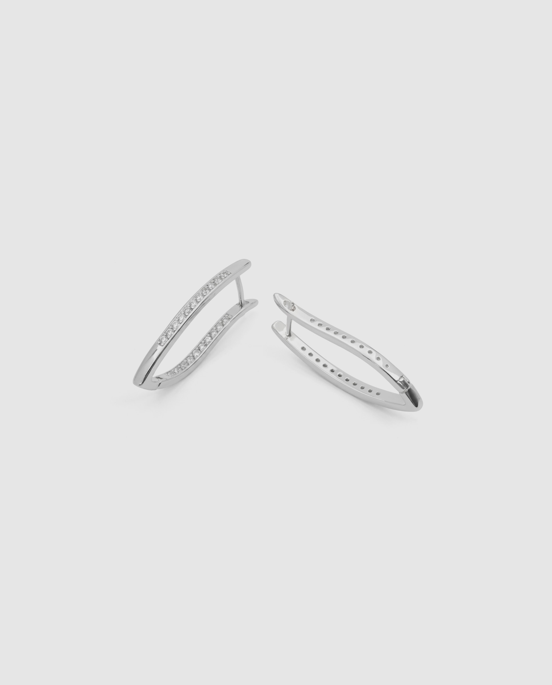 Pendientes acabados en rodio con circonita brillante - Luxenter - Plateado Plateado-6