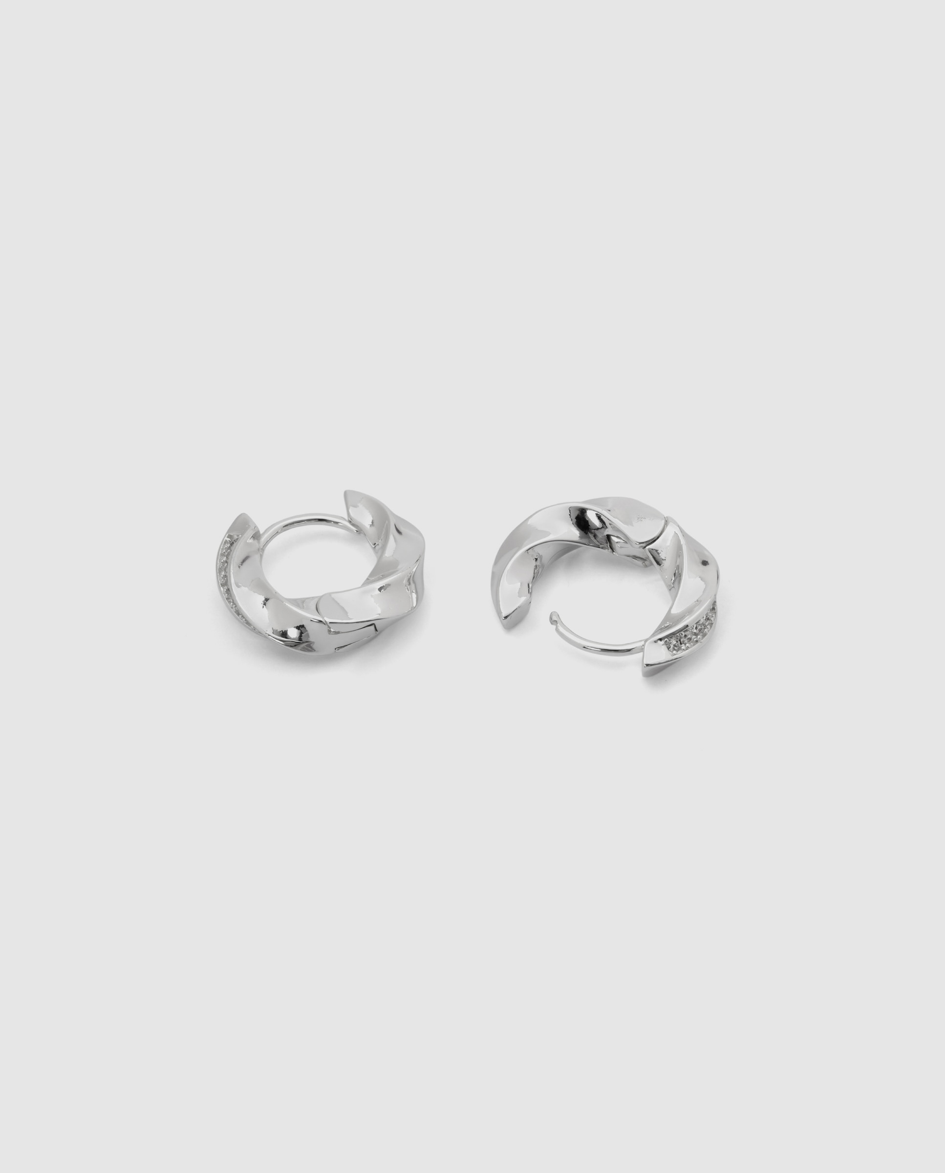Pendientes acabados en rodio con circonita brillante - Luxenter - Plateado Plateado-6
