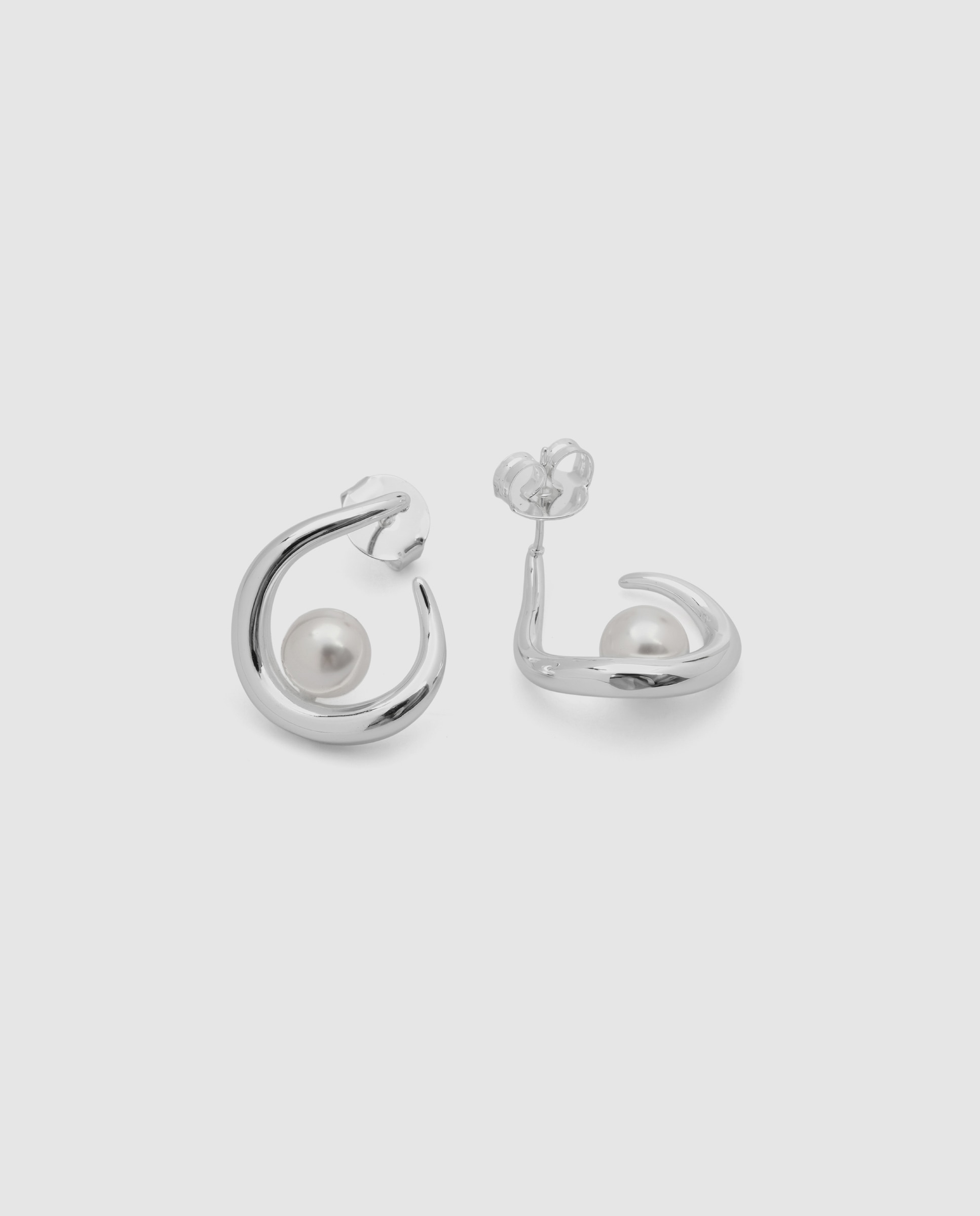 Pendientes basic con perla acabados en rodio - Luxenter - Blanco Blanco-6