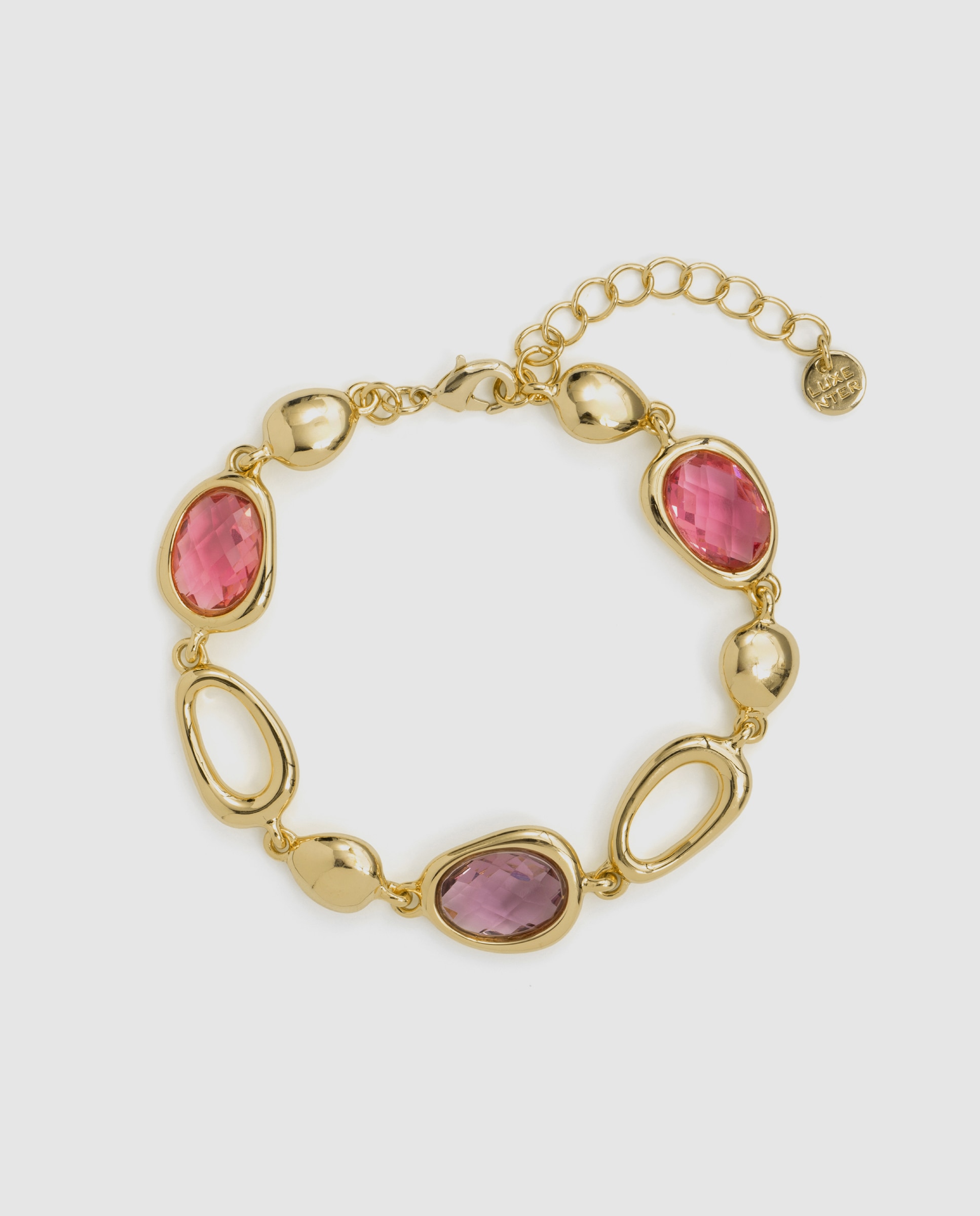 Pulsera con eslabones africa con cristal acabada en oro amarillo de 18k - Luxenter - Multicolor Multicolor-3