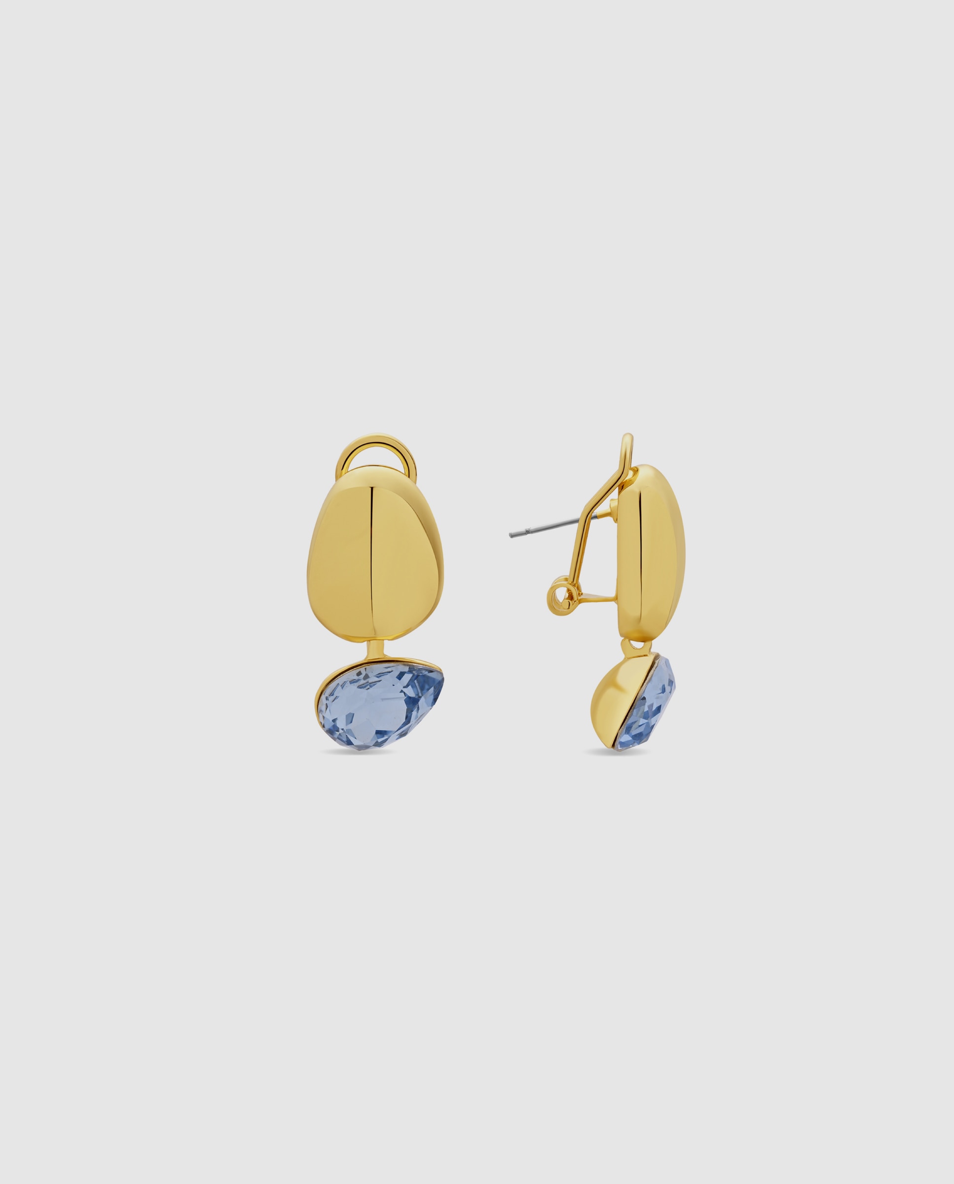 Pendientes africa con cristal acabados en oro amarillo de 18k - Luxenter - Azul Azul-1